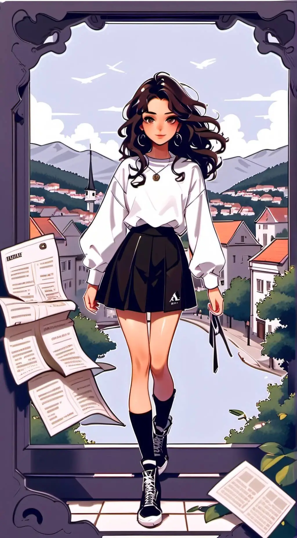 ai character: Ashley  background