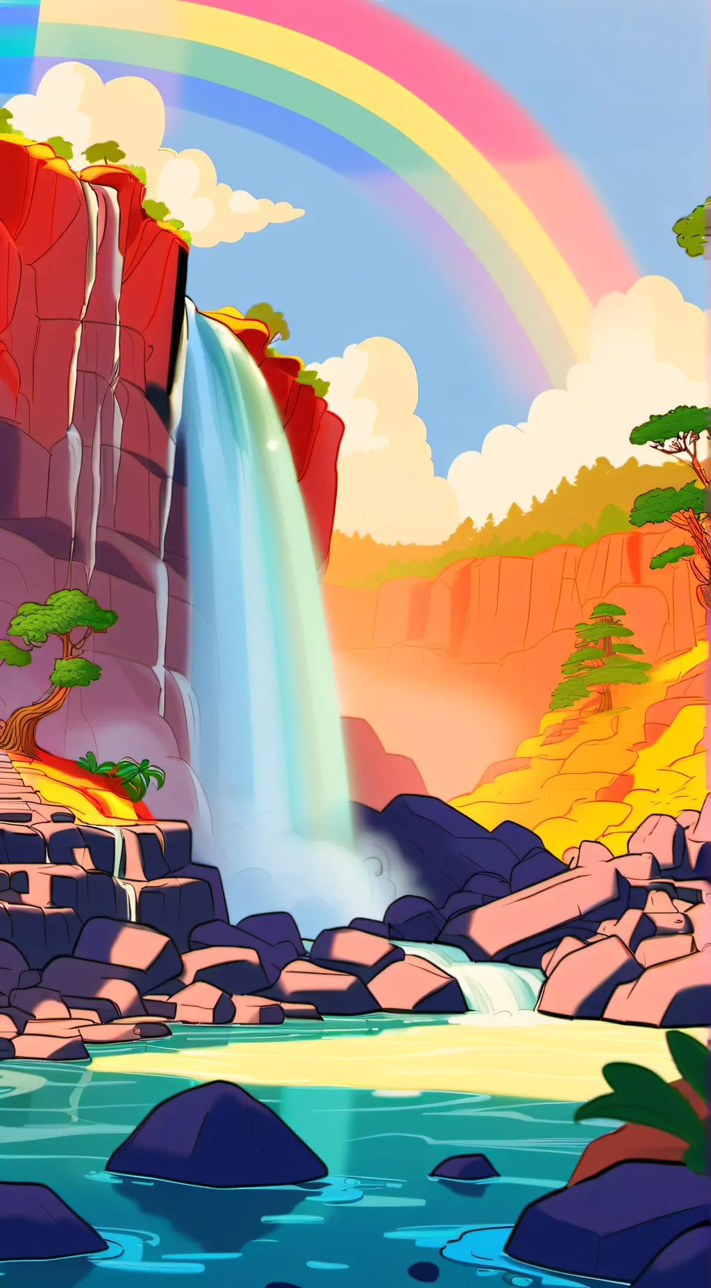 ai character: Smiling critters:3 background