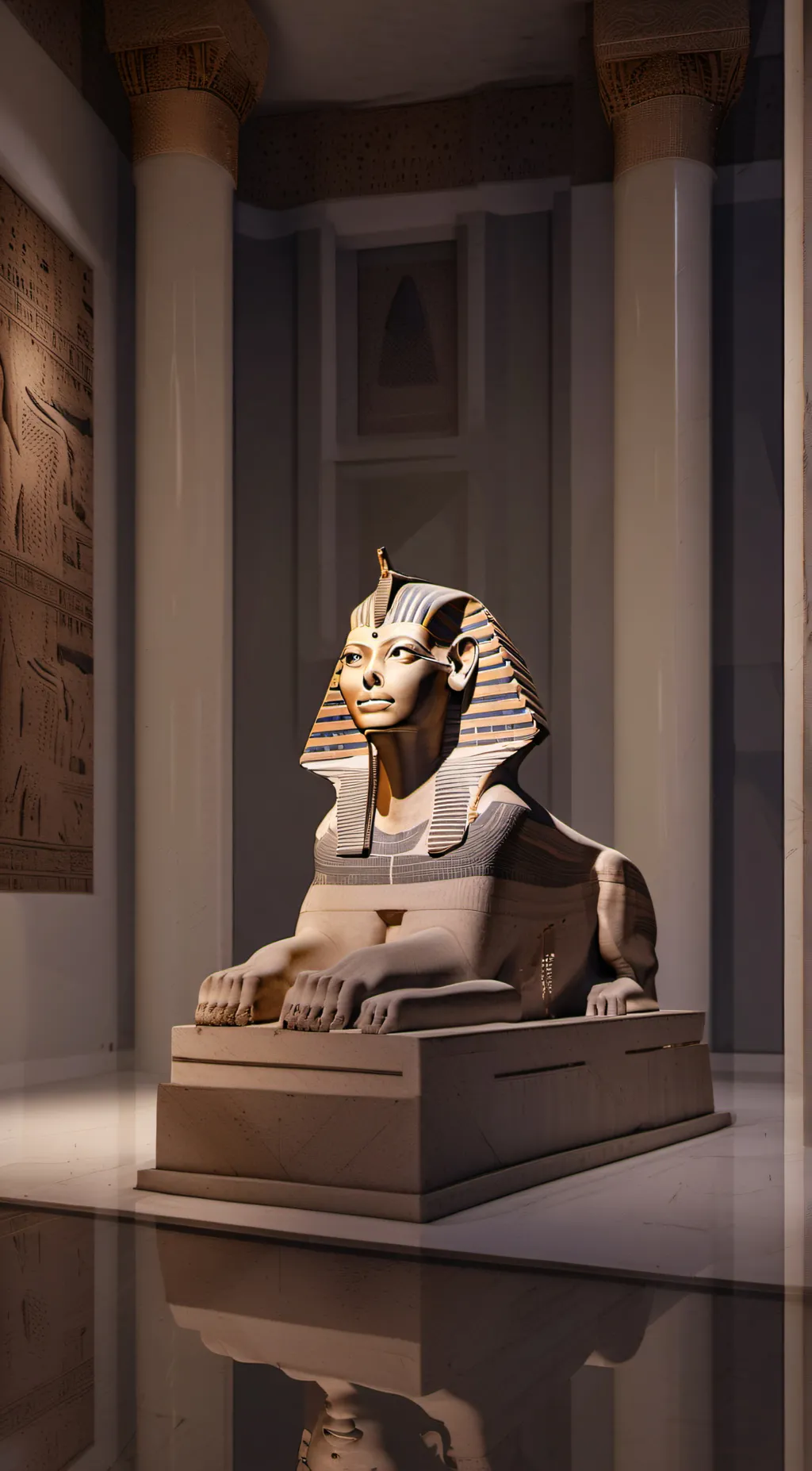 ai character: Egyptian sphinx background