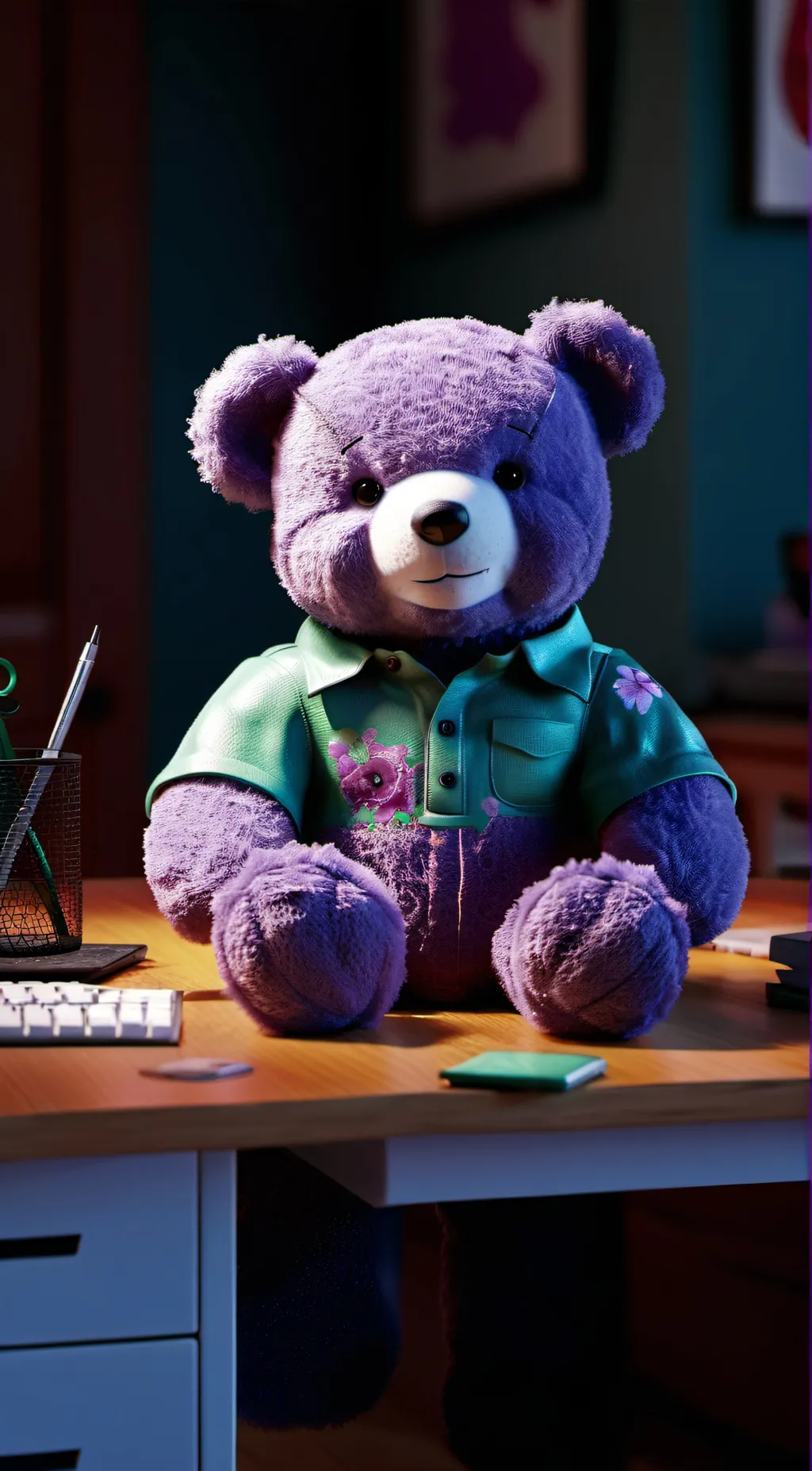 ai character: Mr. HuggaBear background