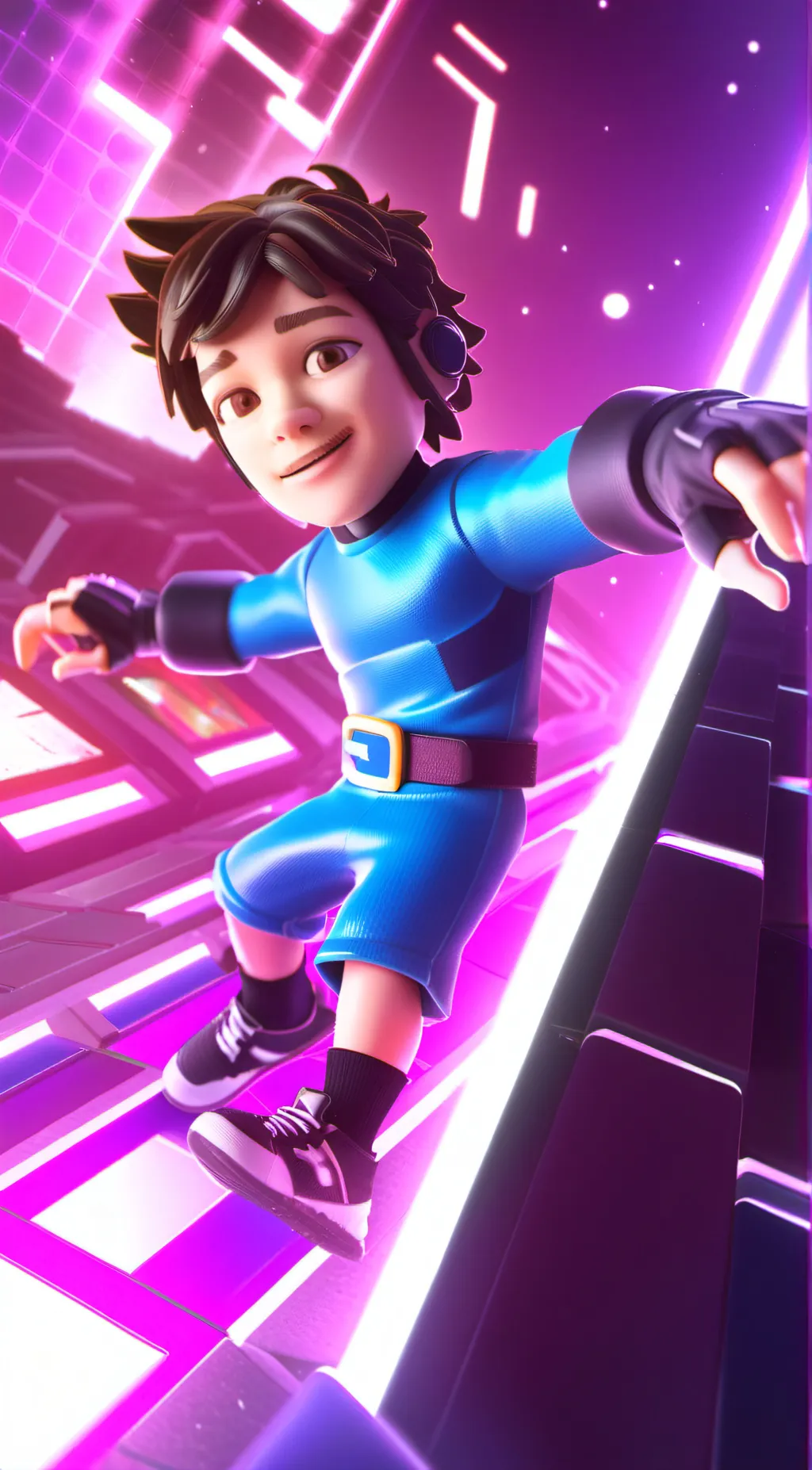 ai character: Green car Kai. background