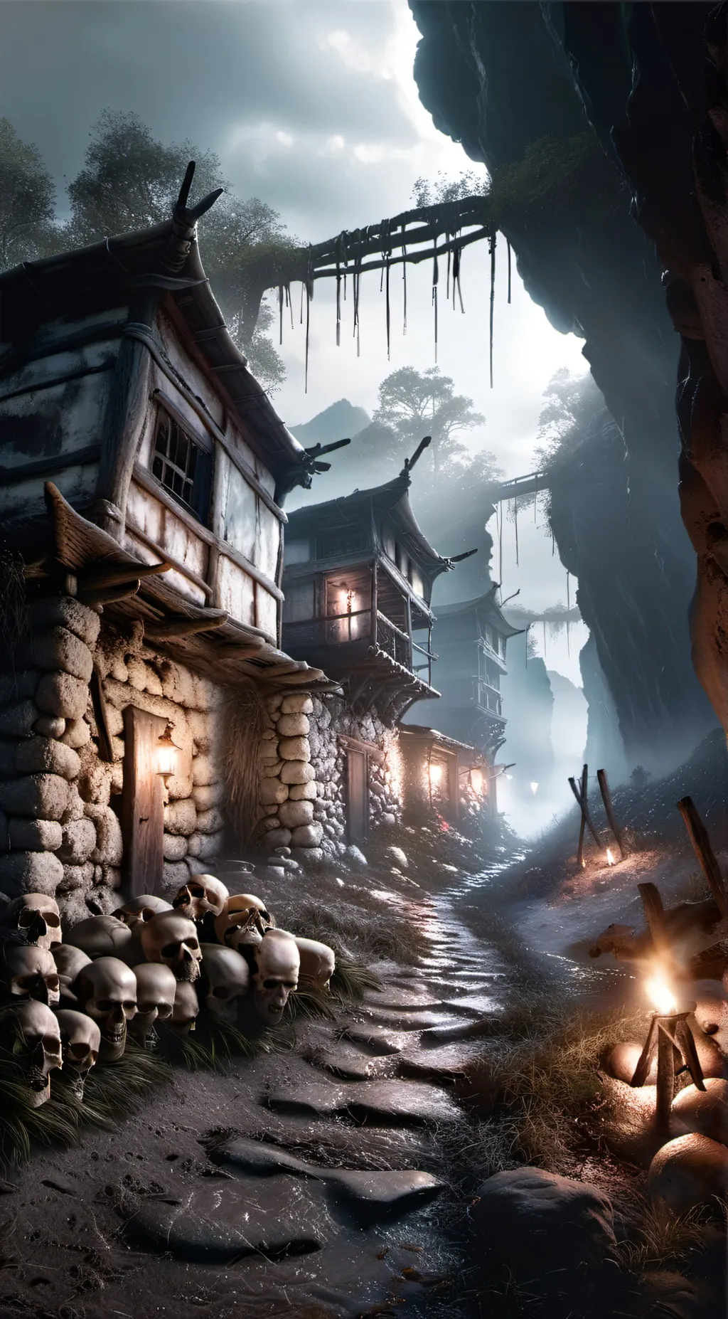 ai character: A cave background