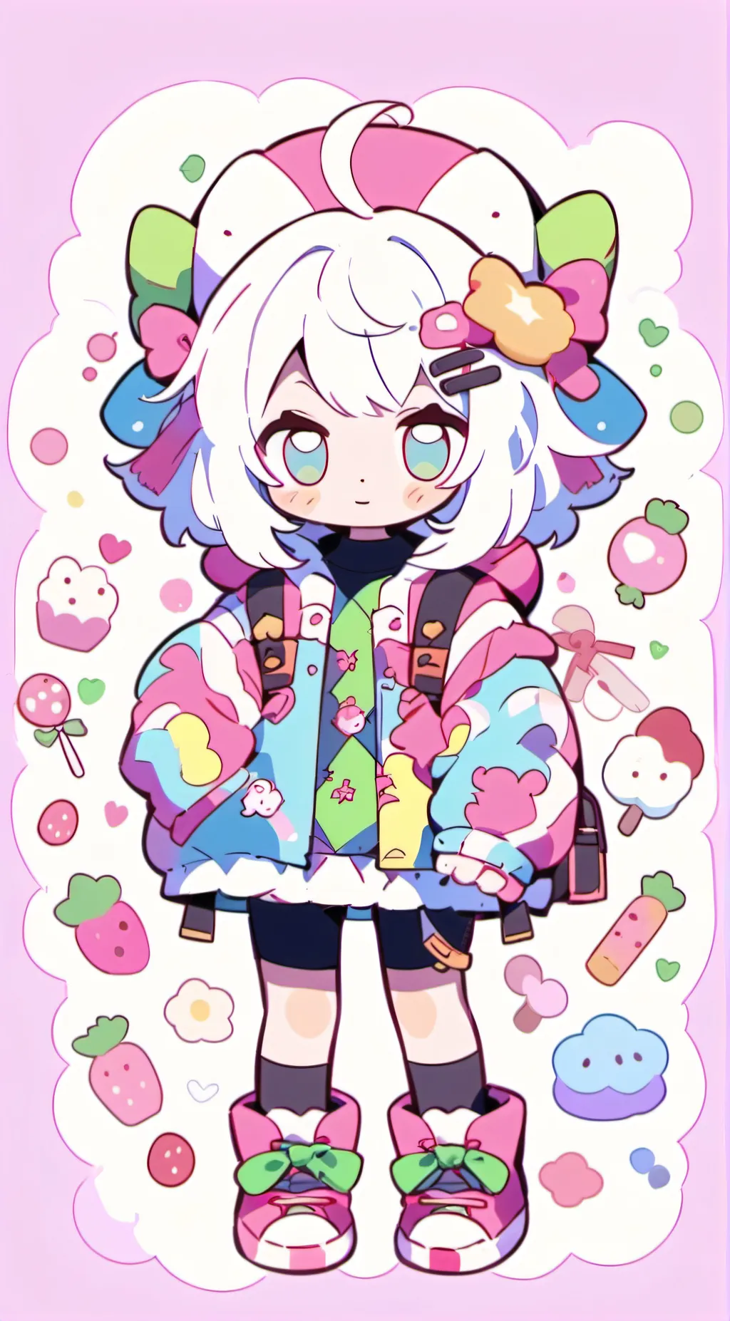 ai character: Rainbow girl background