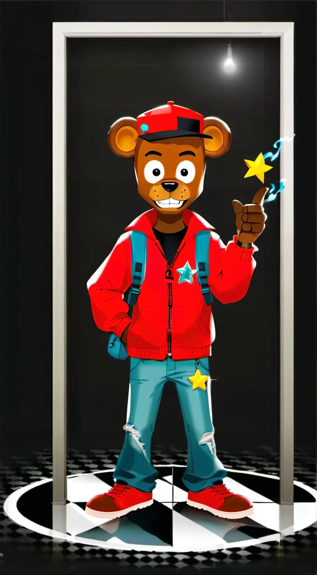 ai character: glamrockfreddy background