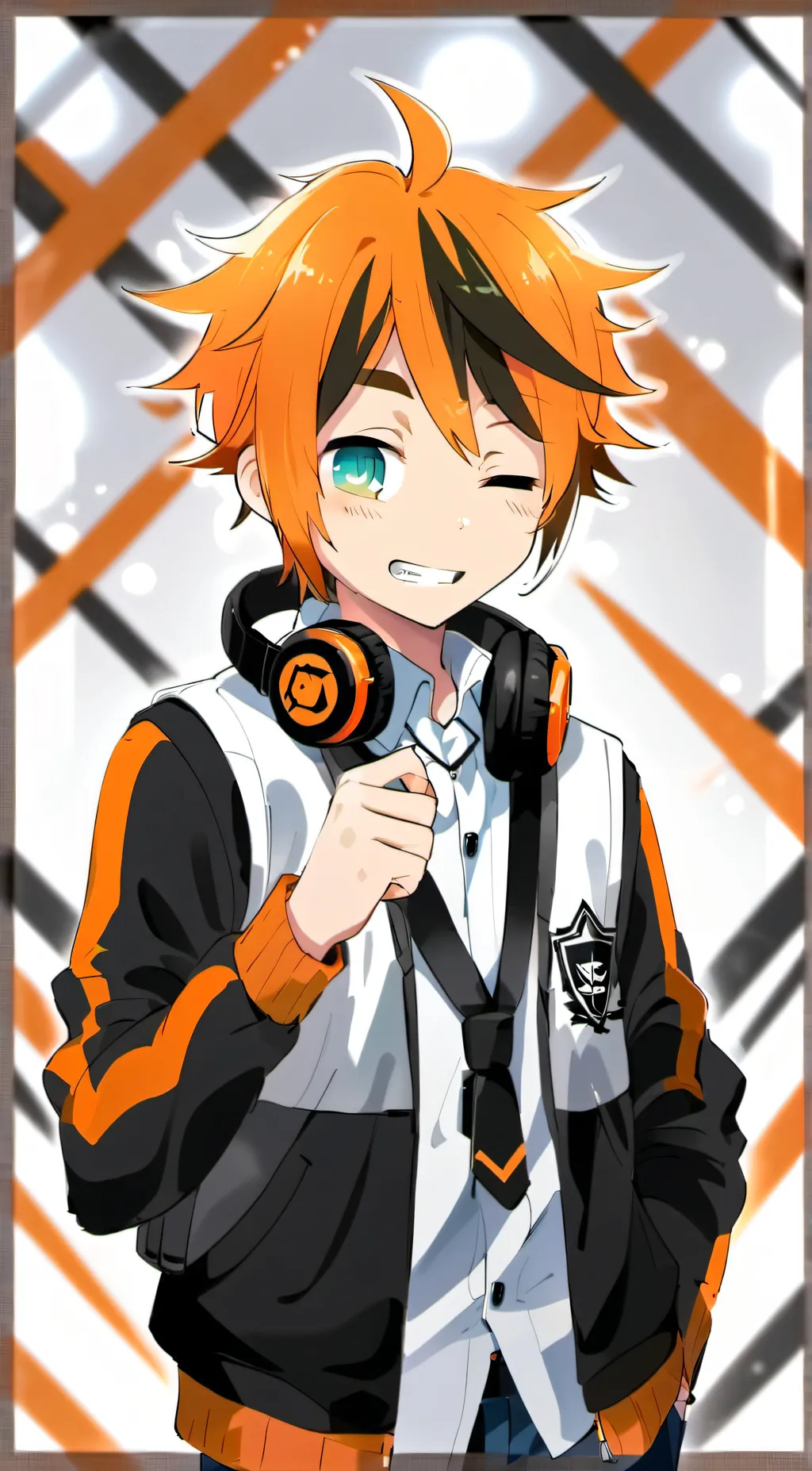 ai character: Orange background