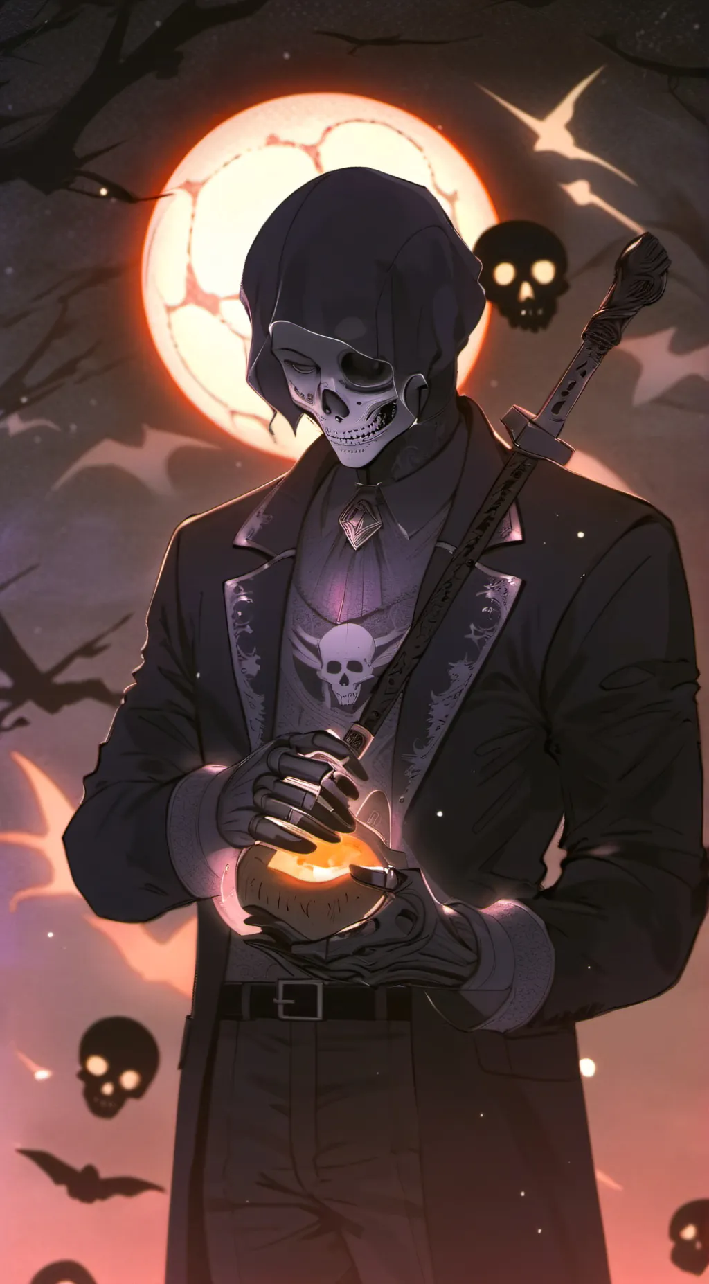 ai character: Nightmare sans background