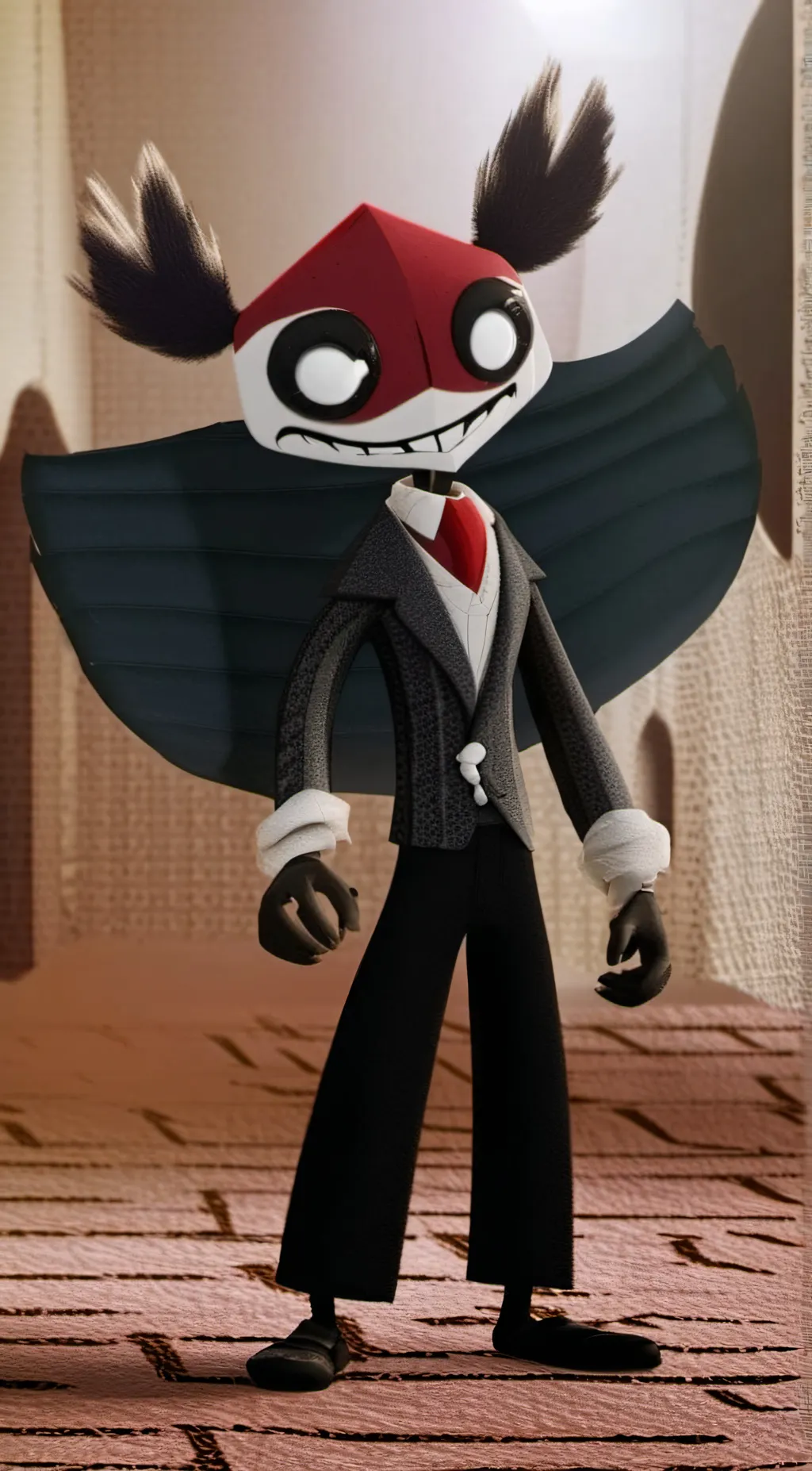 ai character: cool gey background