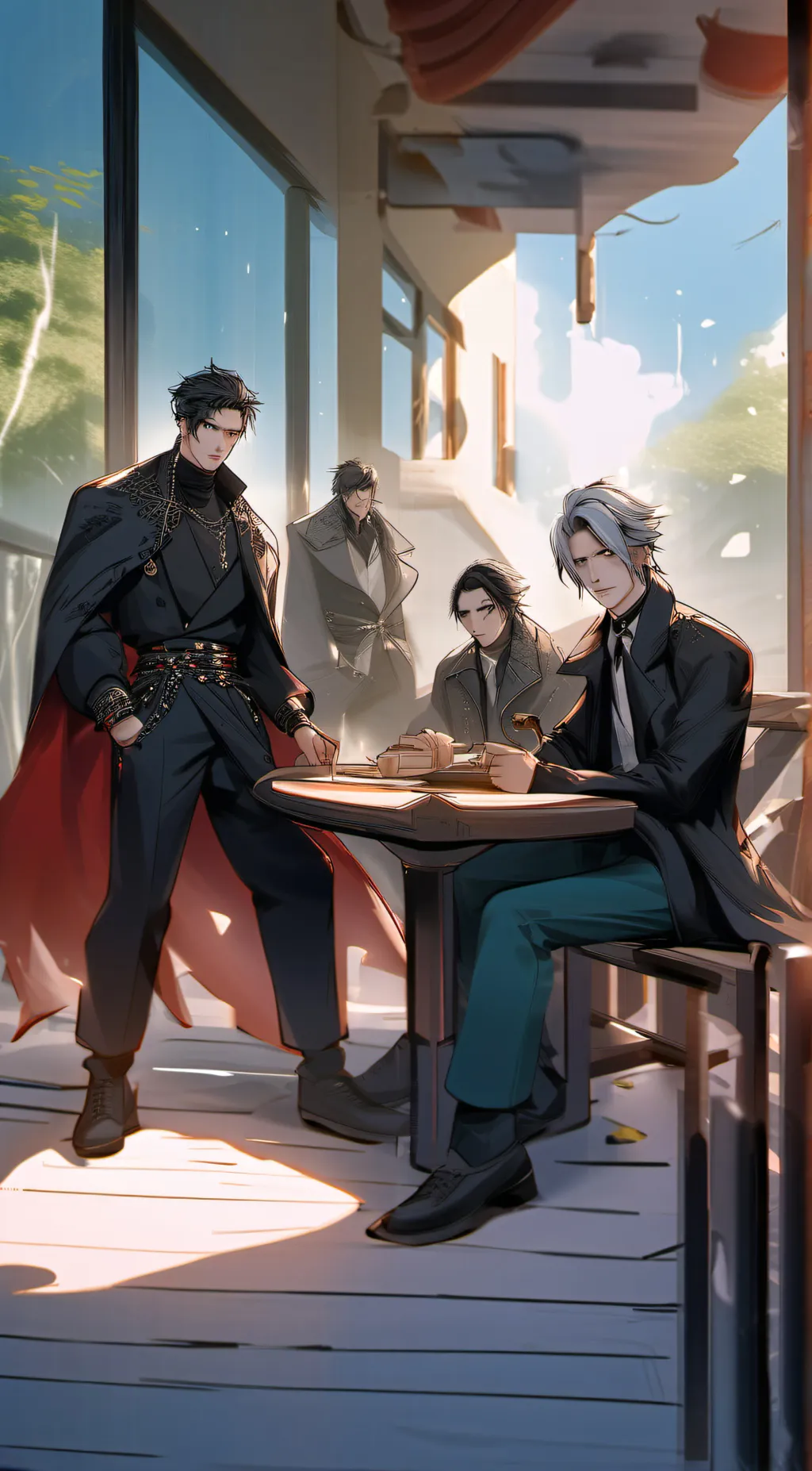 ai character: Noah and Connor  background