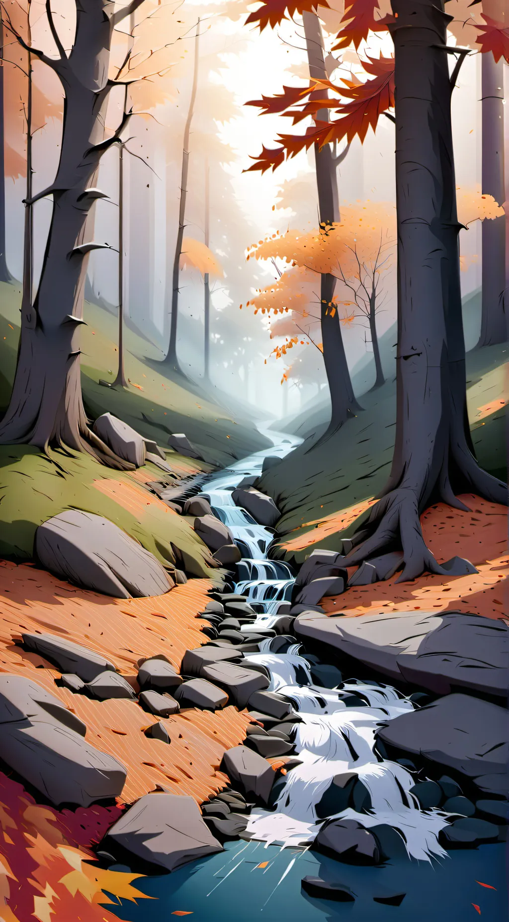 ai character: HH on a walk background