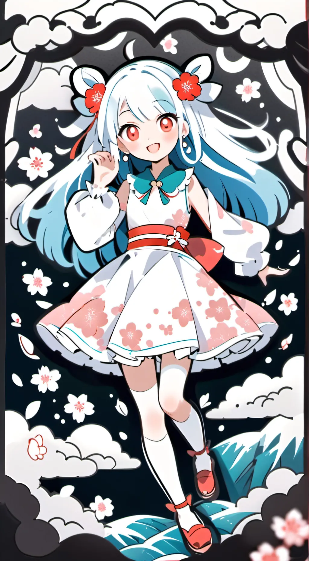 ai character: snowy background