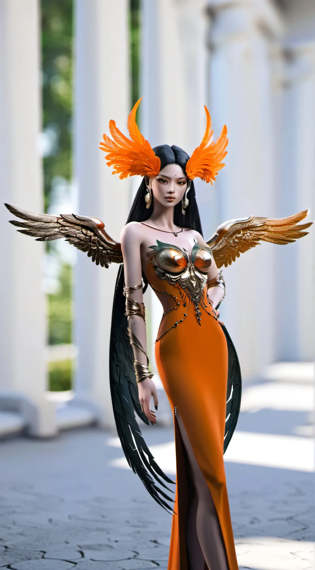 ai character: Fire background