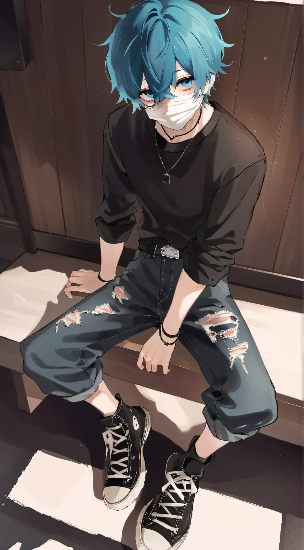 ai character: Sally face background