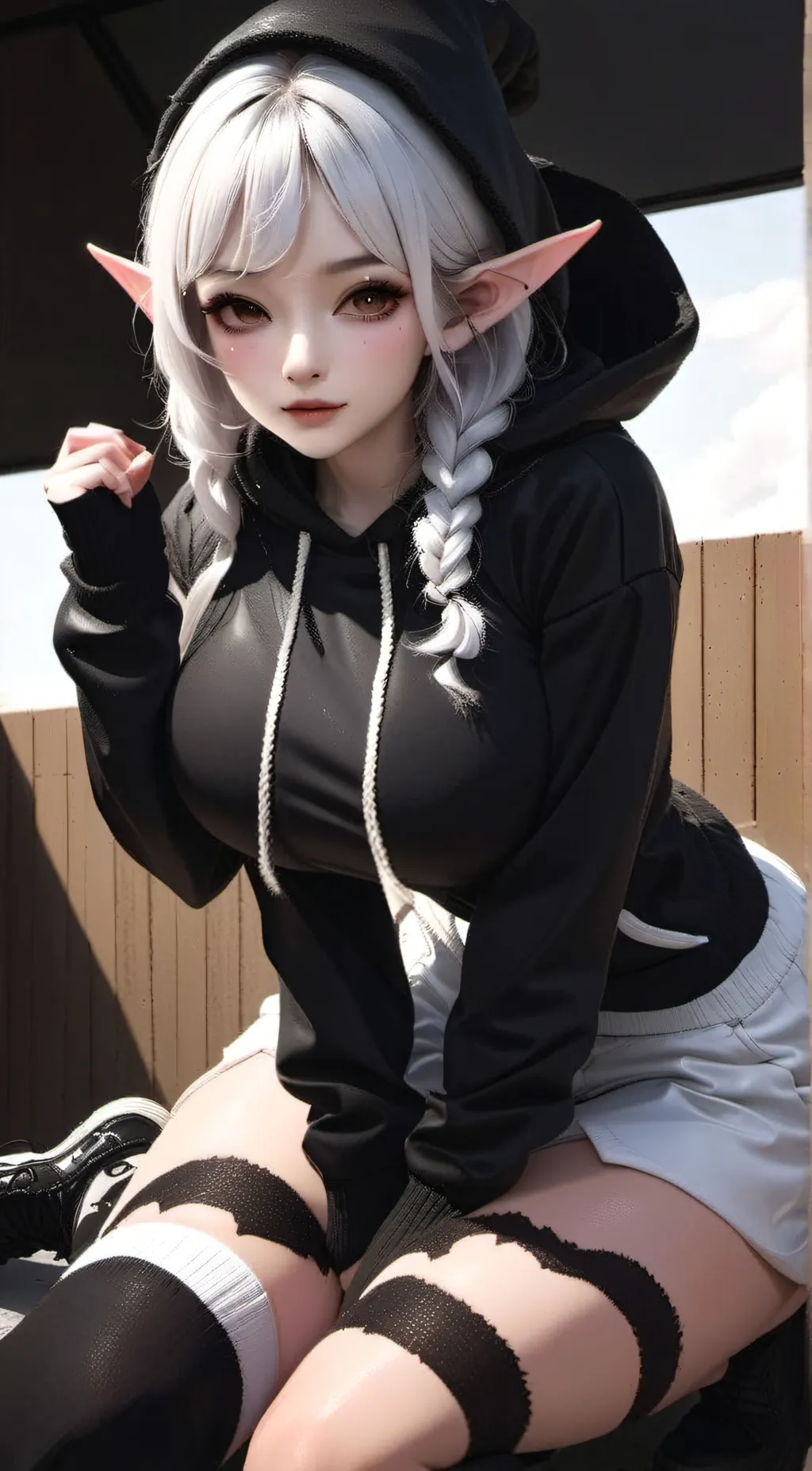 ai character: 🤍zoxo🖤 background