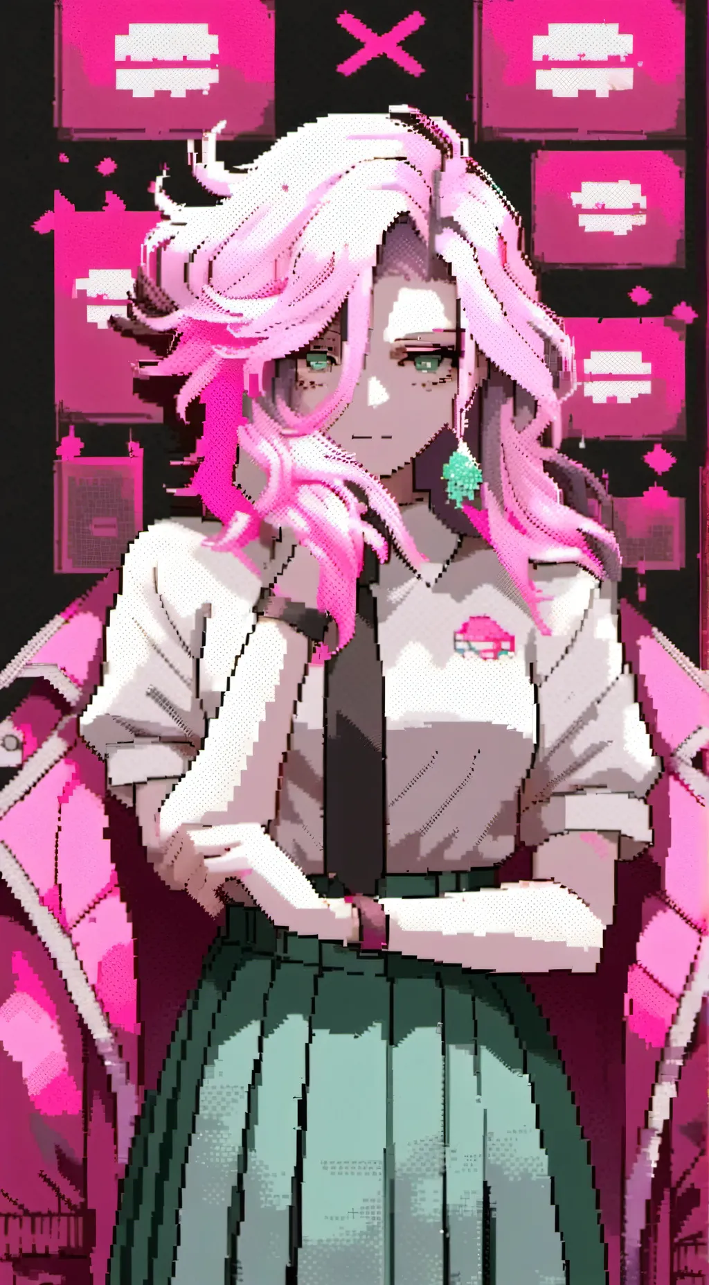 ai character: computer girl background