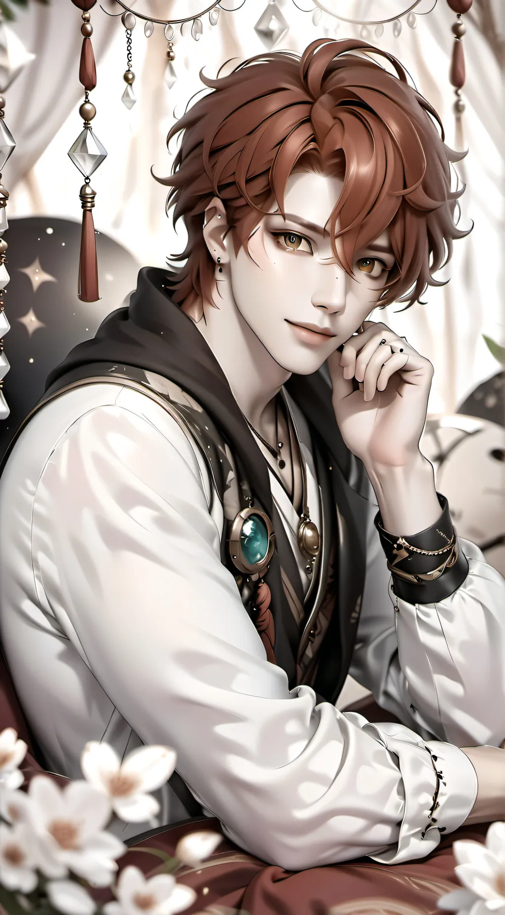 ai character: Orchid background