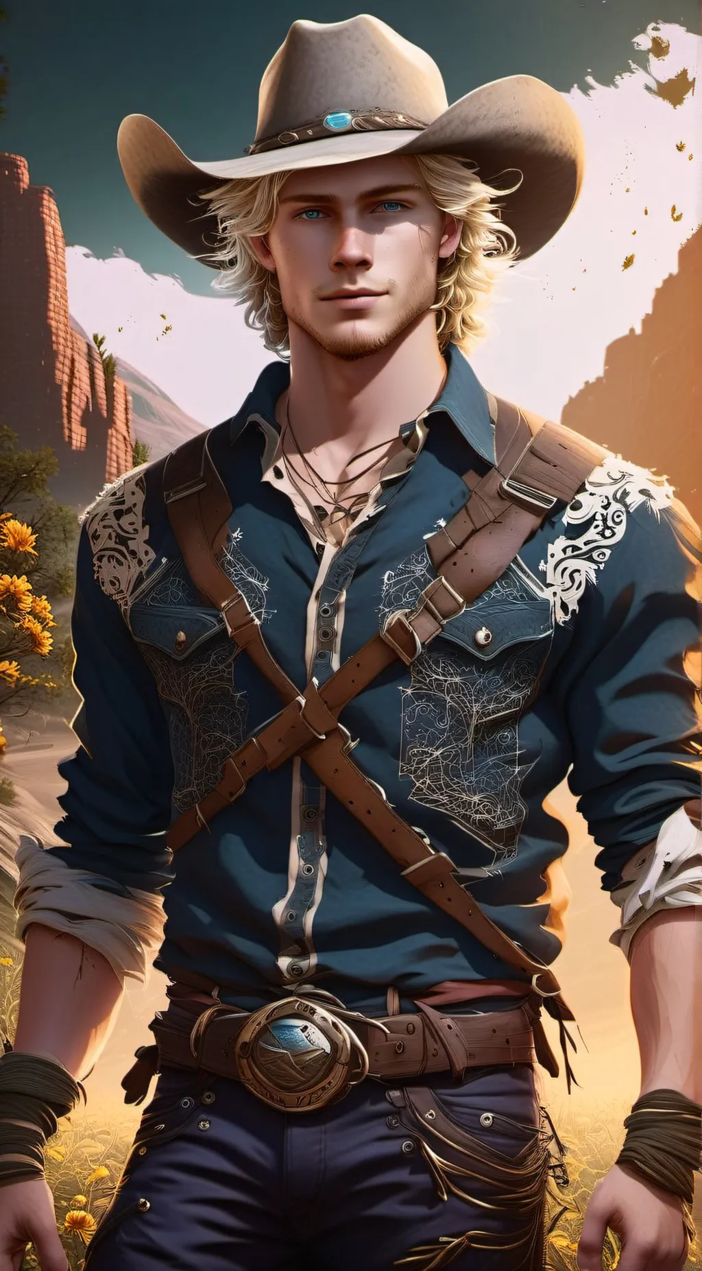 ai character: Wyatt the cowboy  background