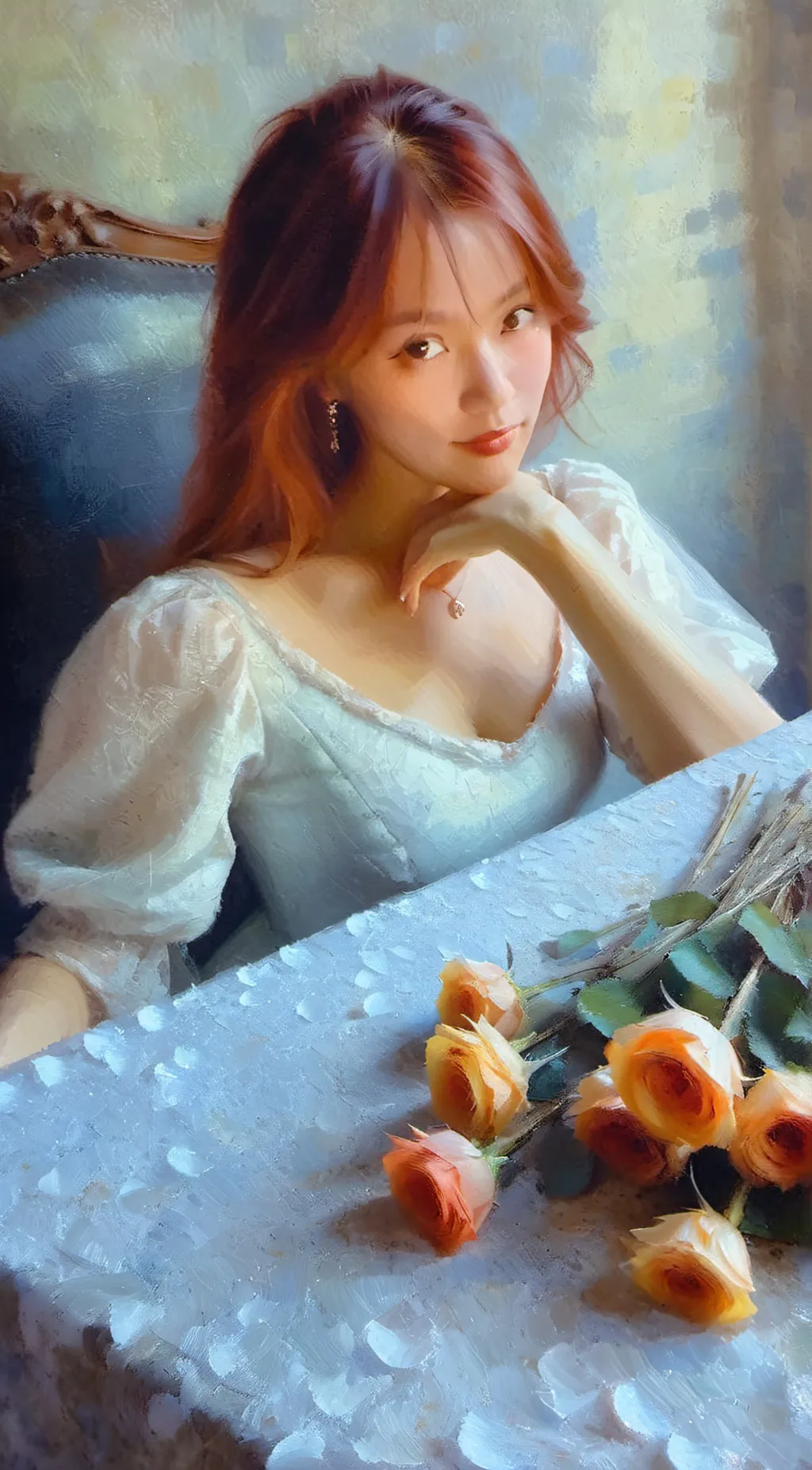 ai character: 🍪<lisa)>🌻 background