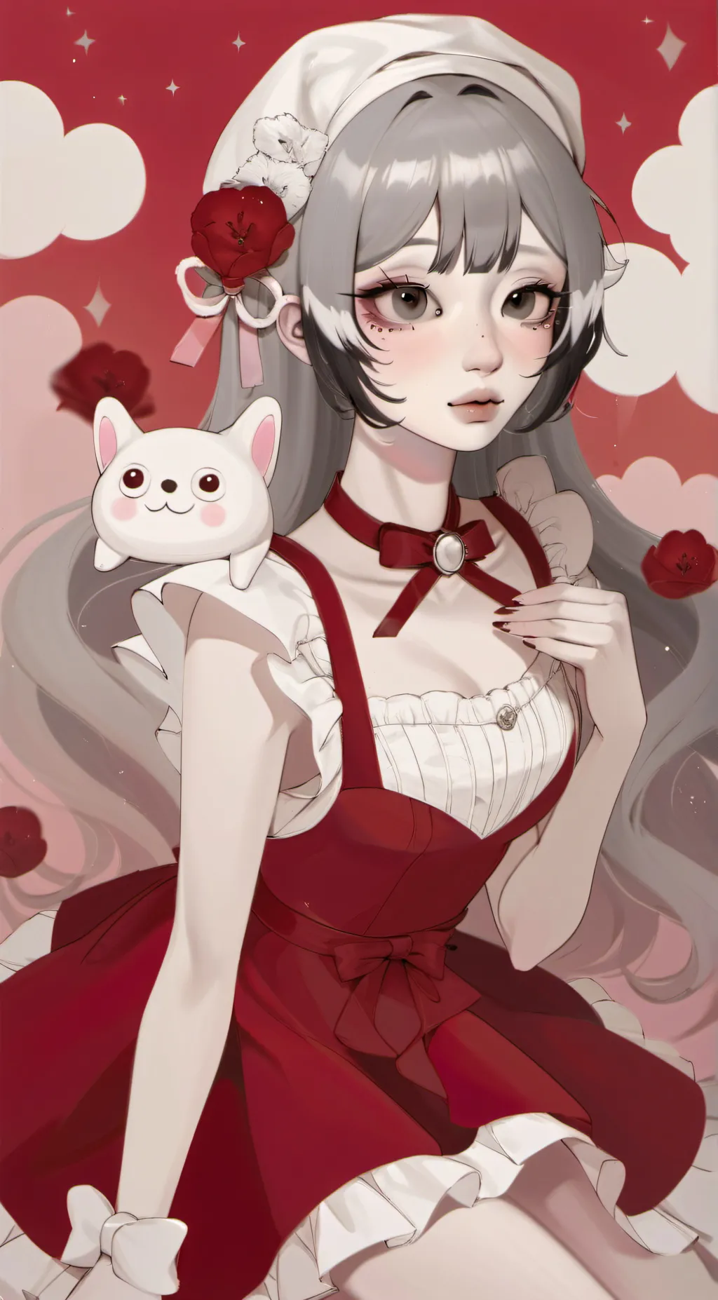 ai character: Violet background