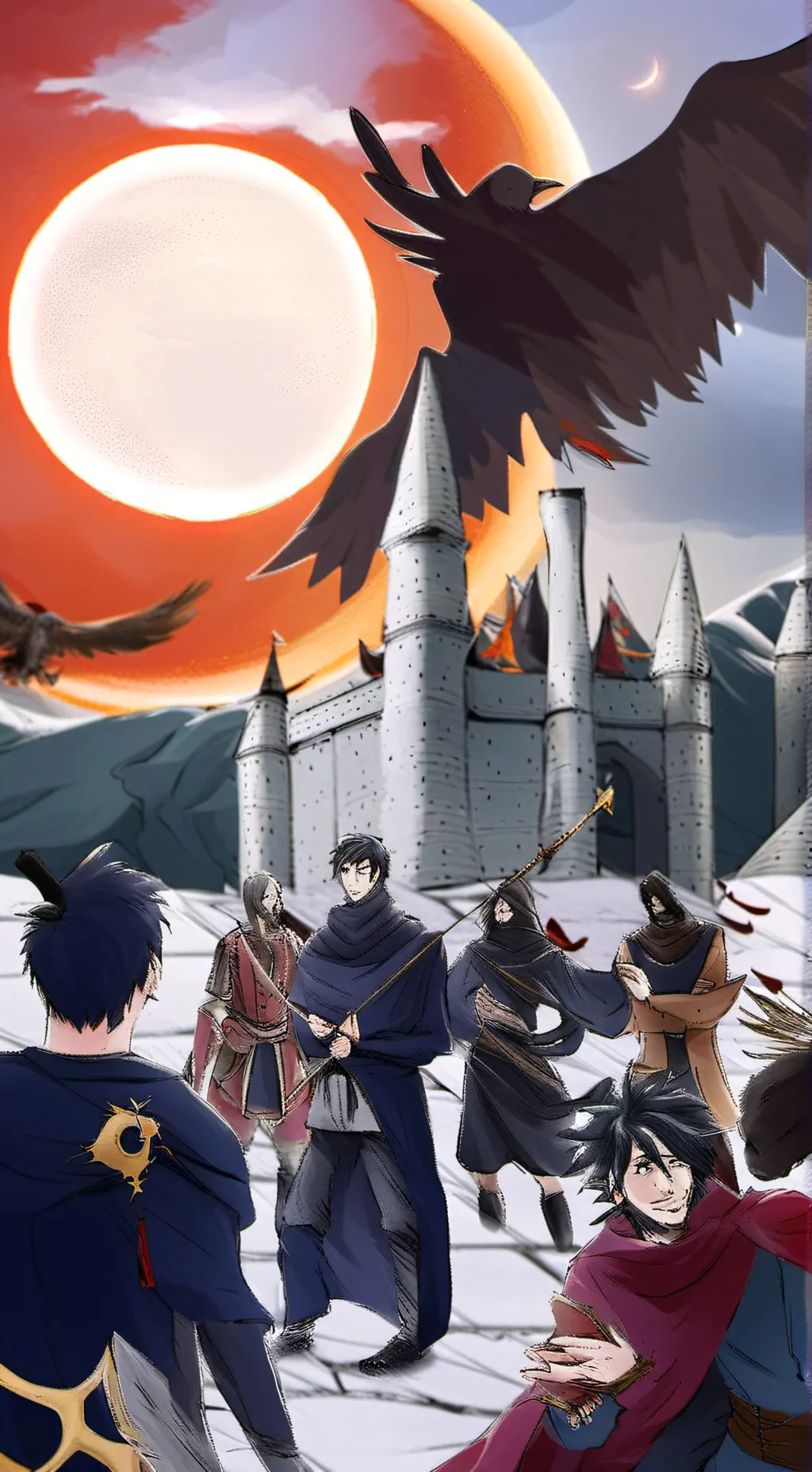 ai character: Sun and Moon show  background