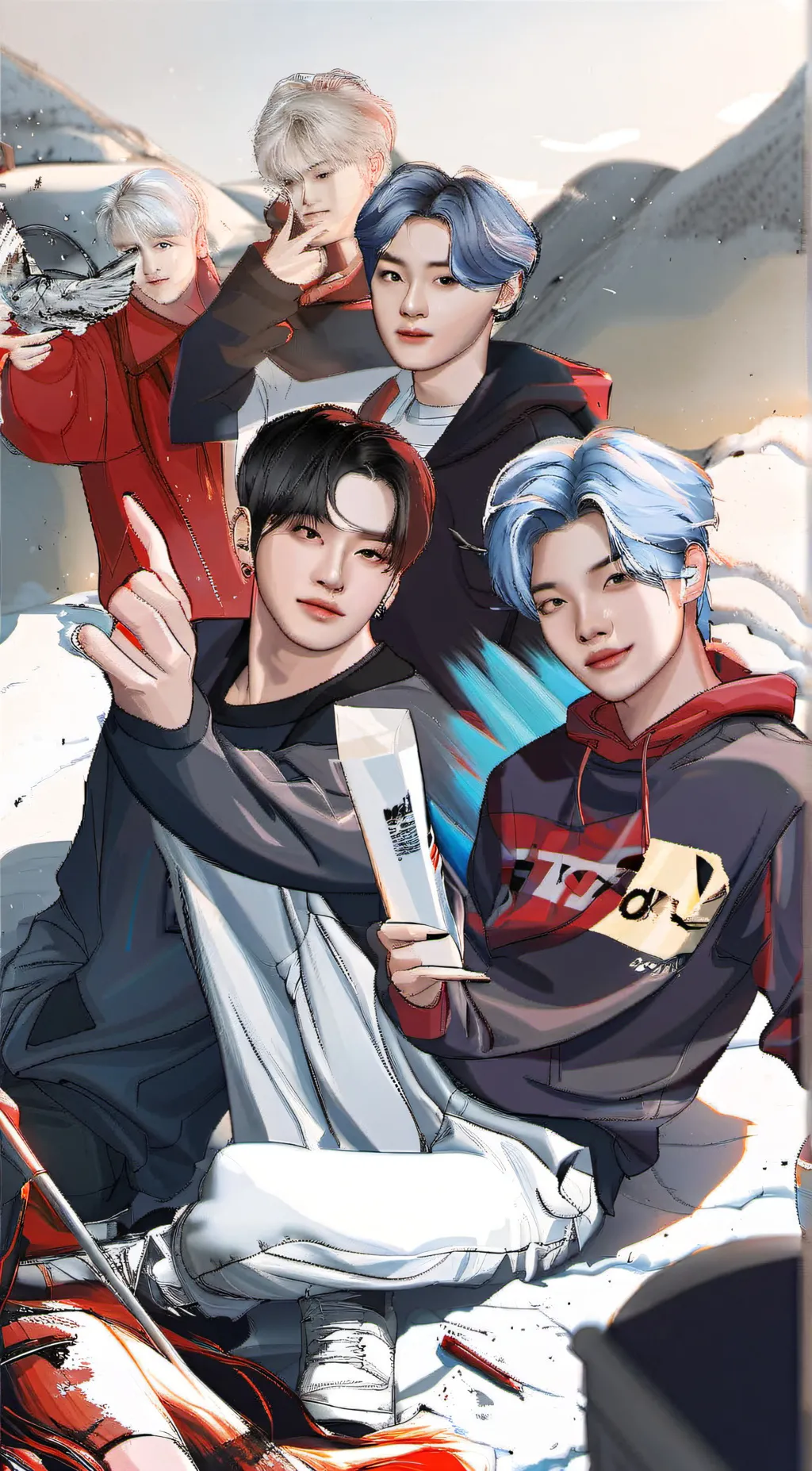 ai character: Stray kids 😘  background