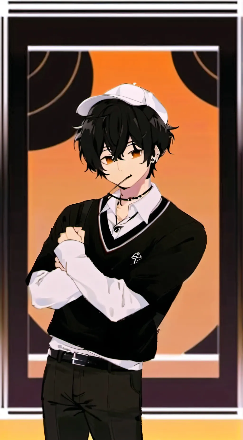 ai character: Divided background