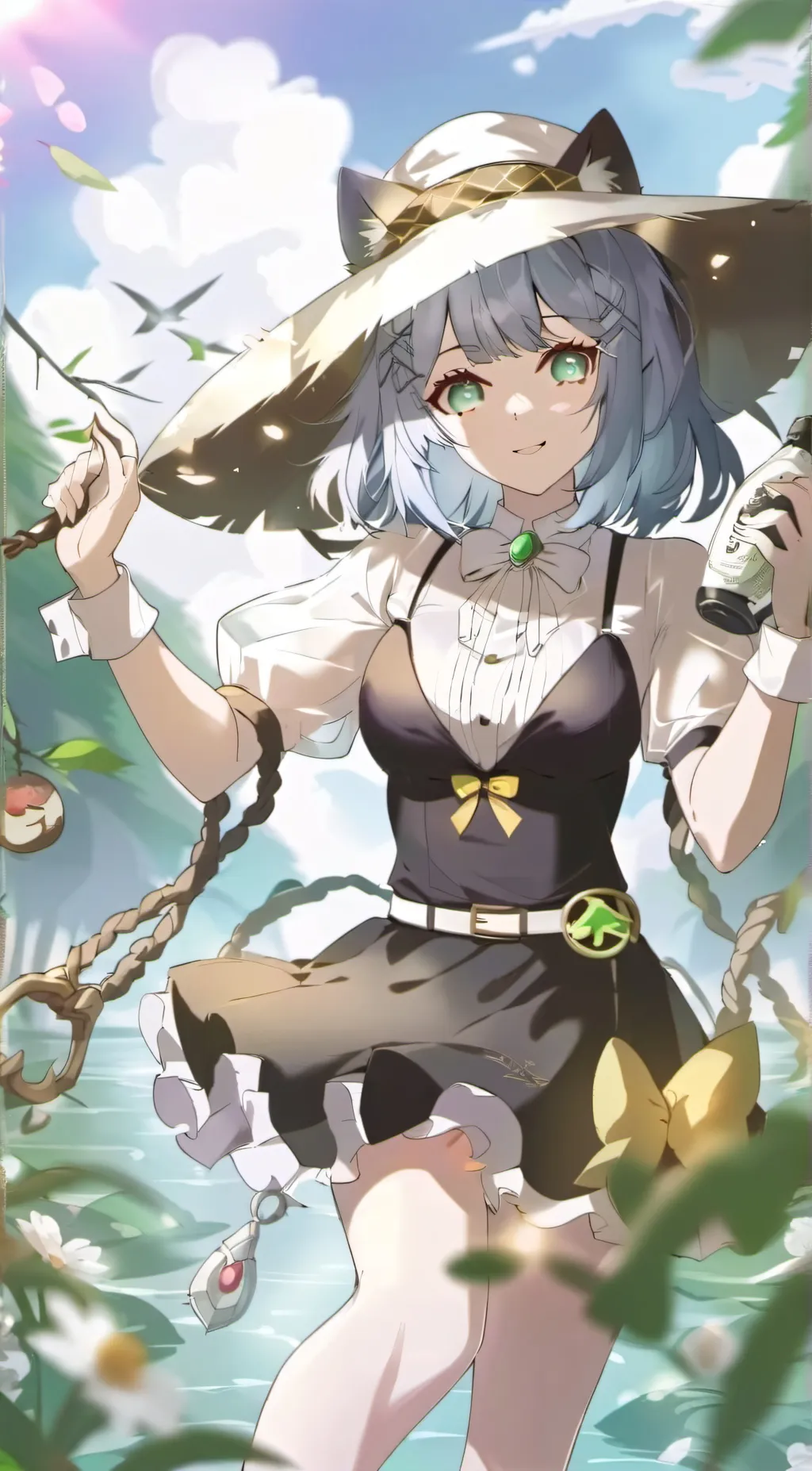 ai character: magicel slime girl background