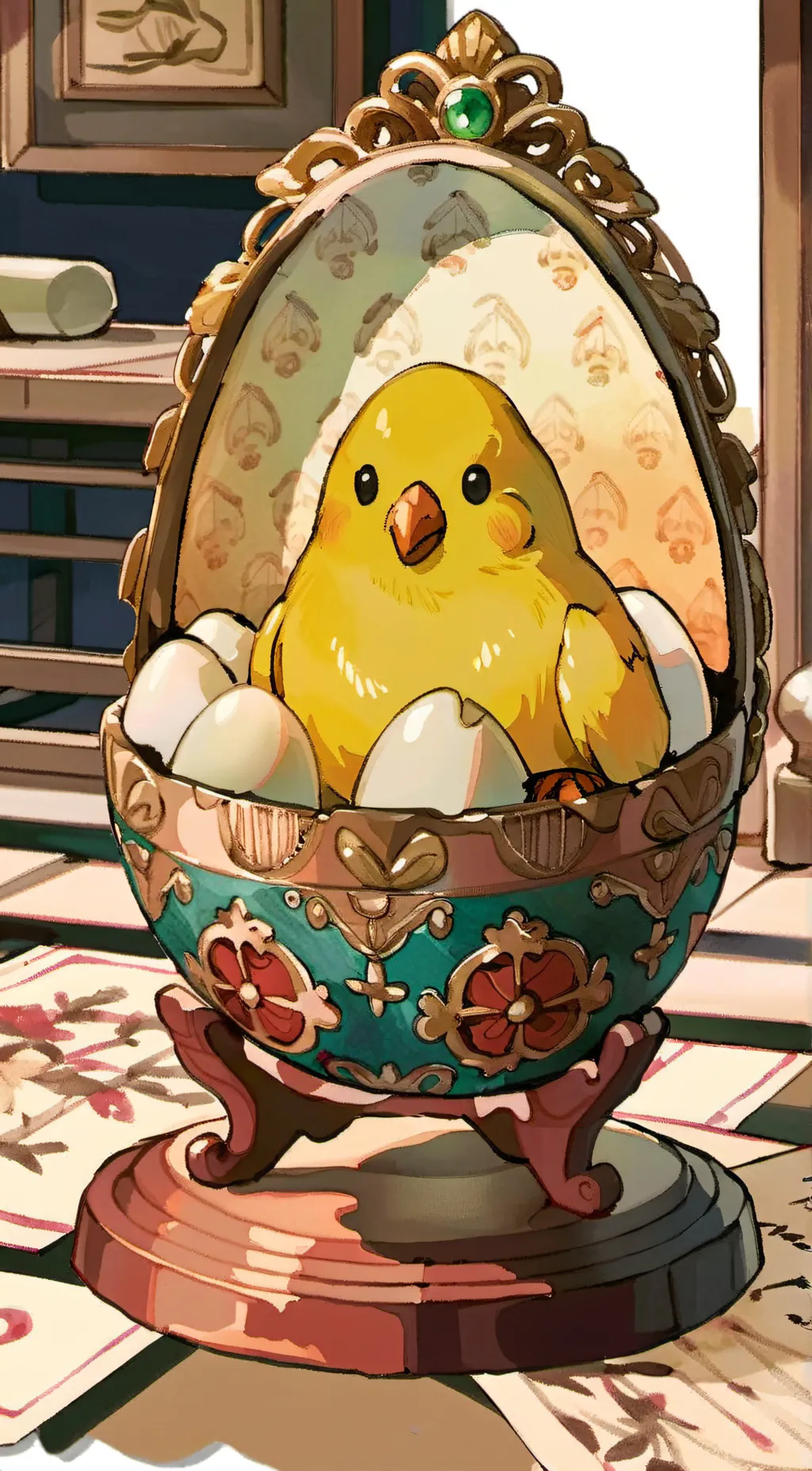 ai character: Egg 💖 background