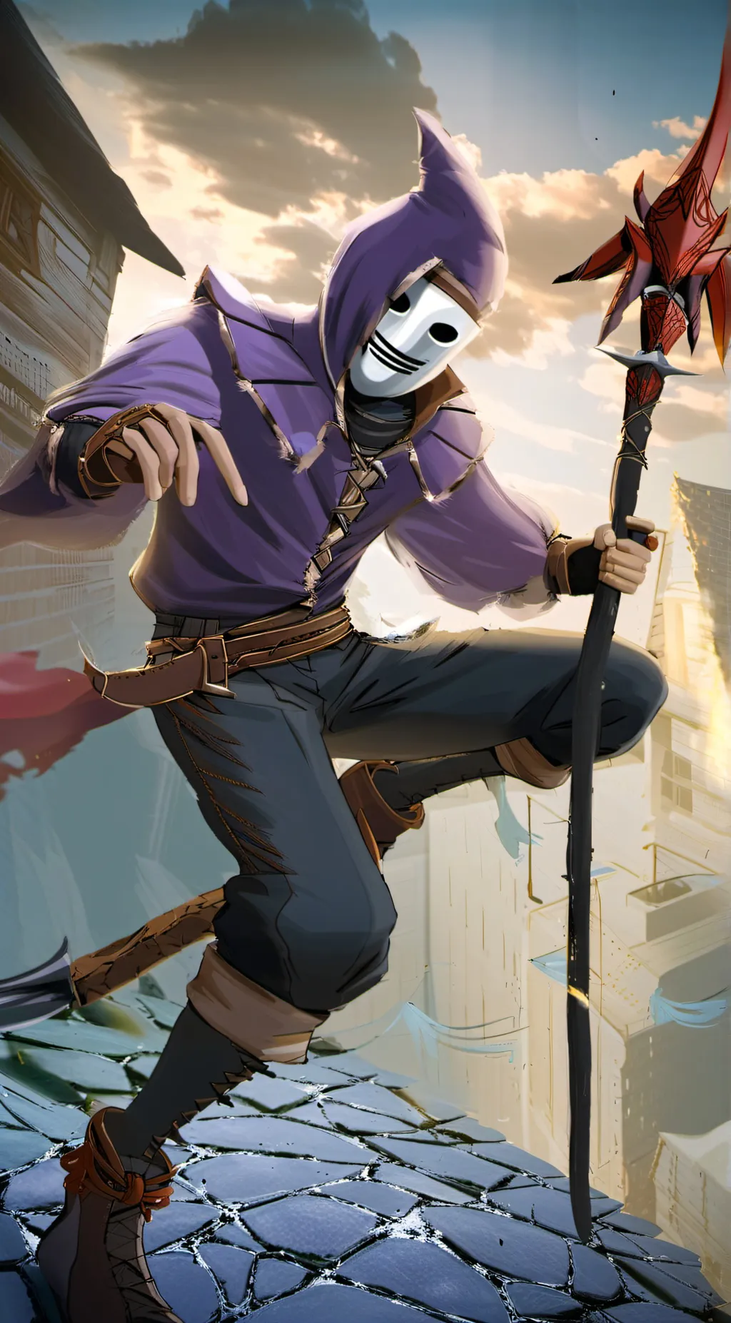 ai character: thejesterofpurple background