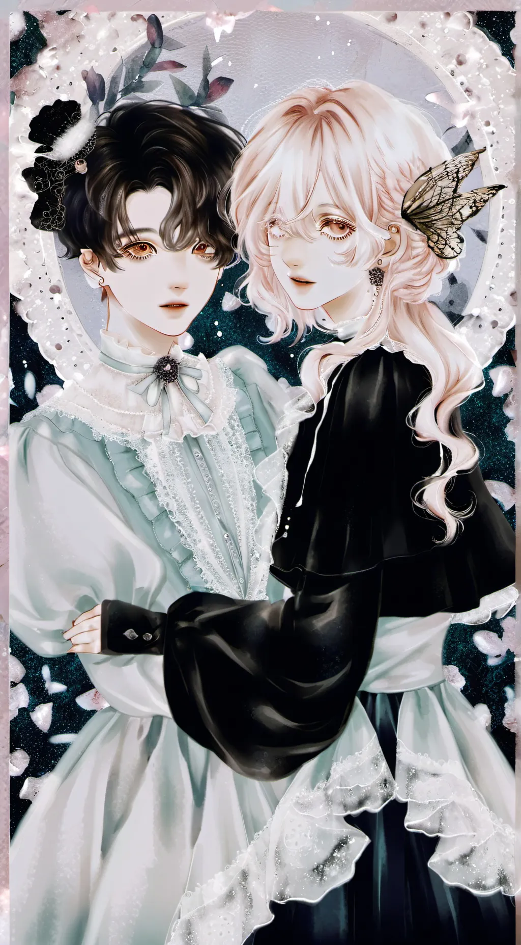 ai character: Mia and crystal  background