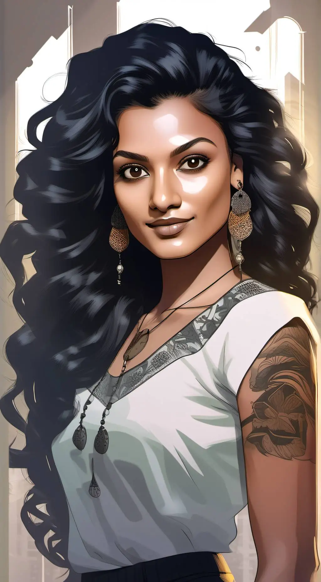 ai character: Jacqueline Kumar background