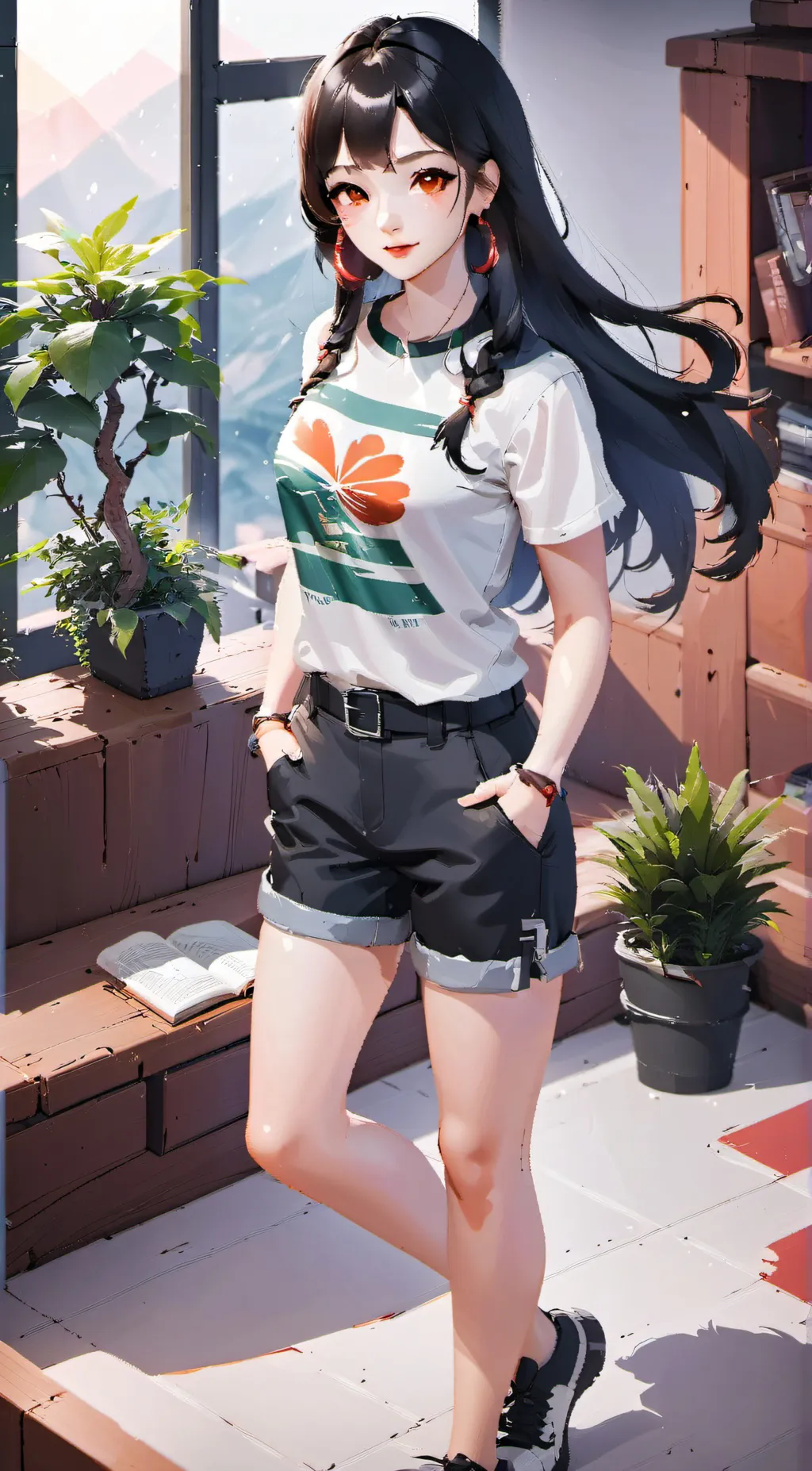 ai character: Evaline  background