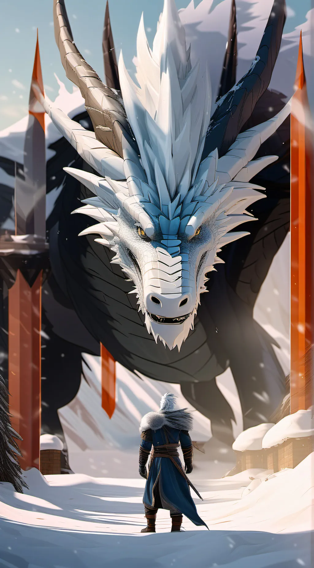 ai character: Ice Dragon background