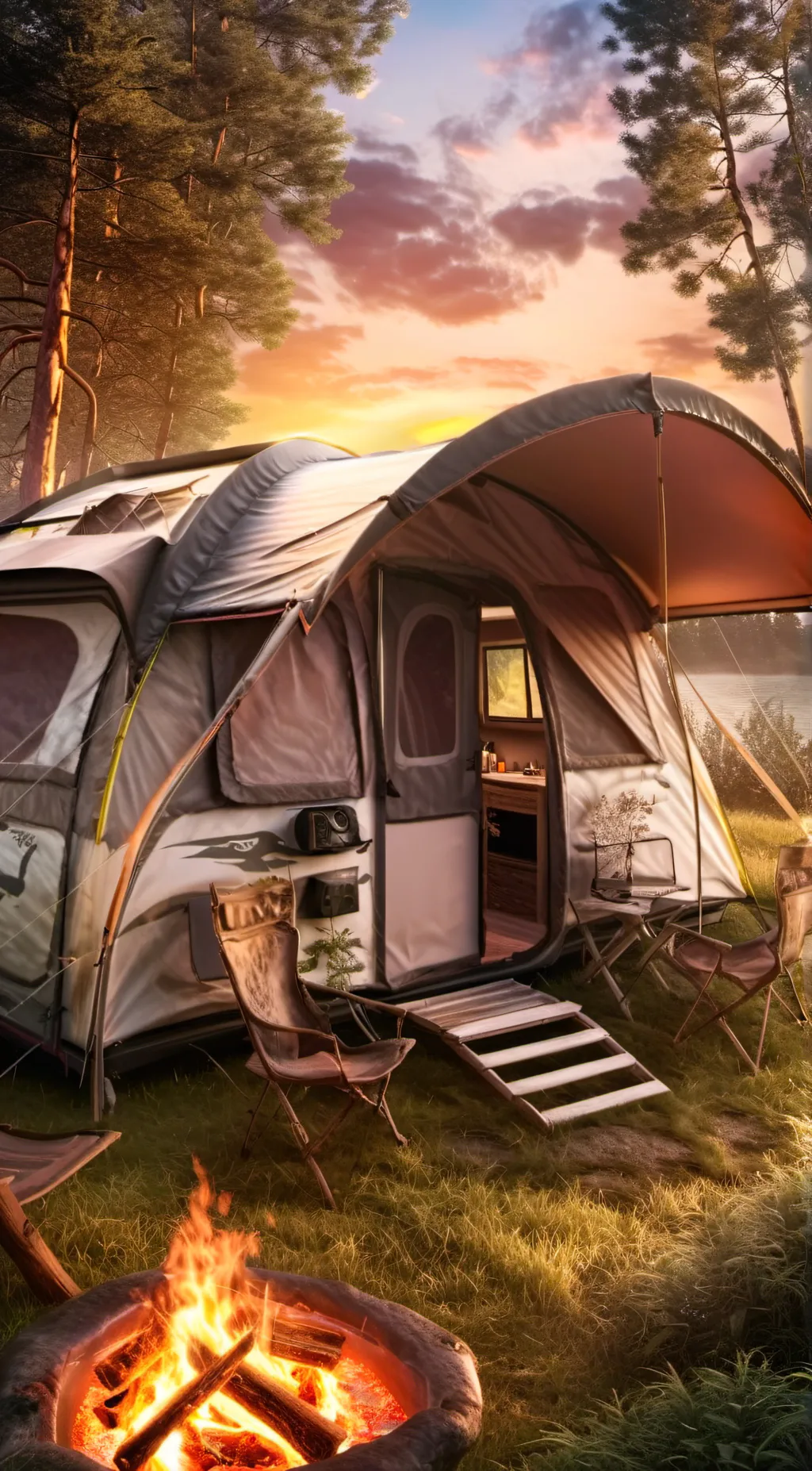 ai character: Camping background