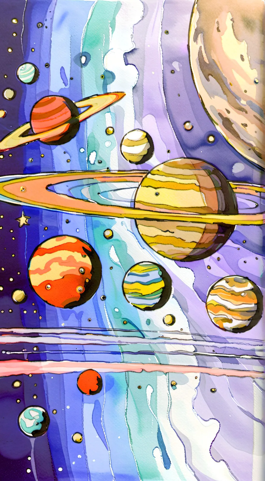 ai character: Planets solarballs background