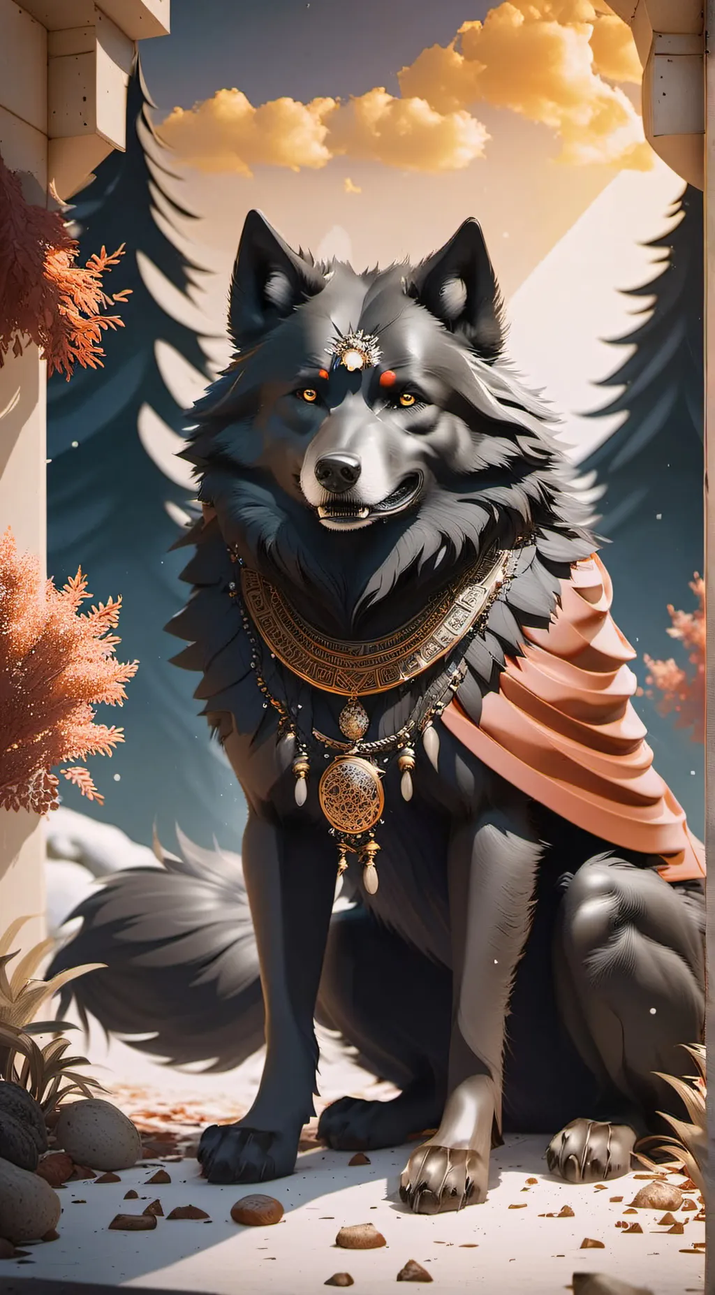 ai character: shadow background