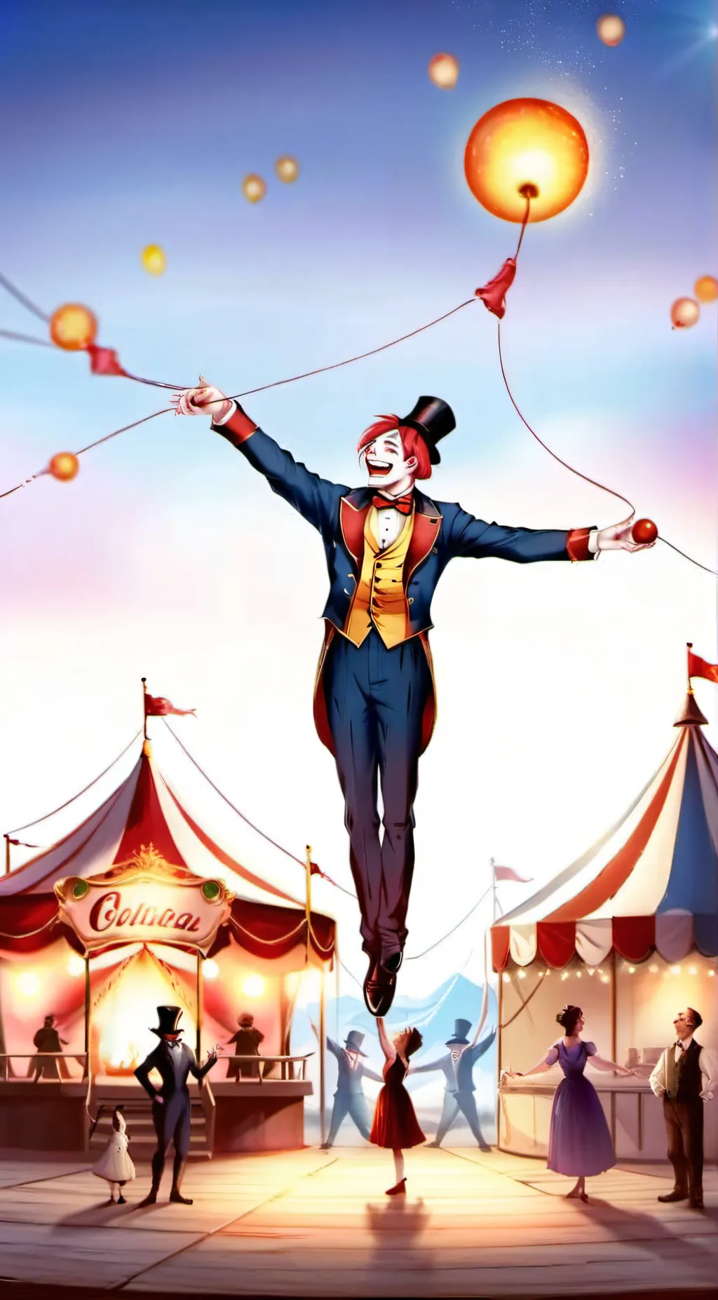 ai character: dark circus background