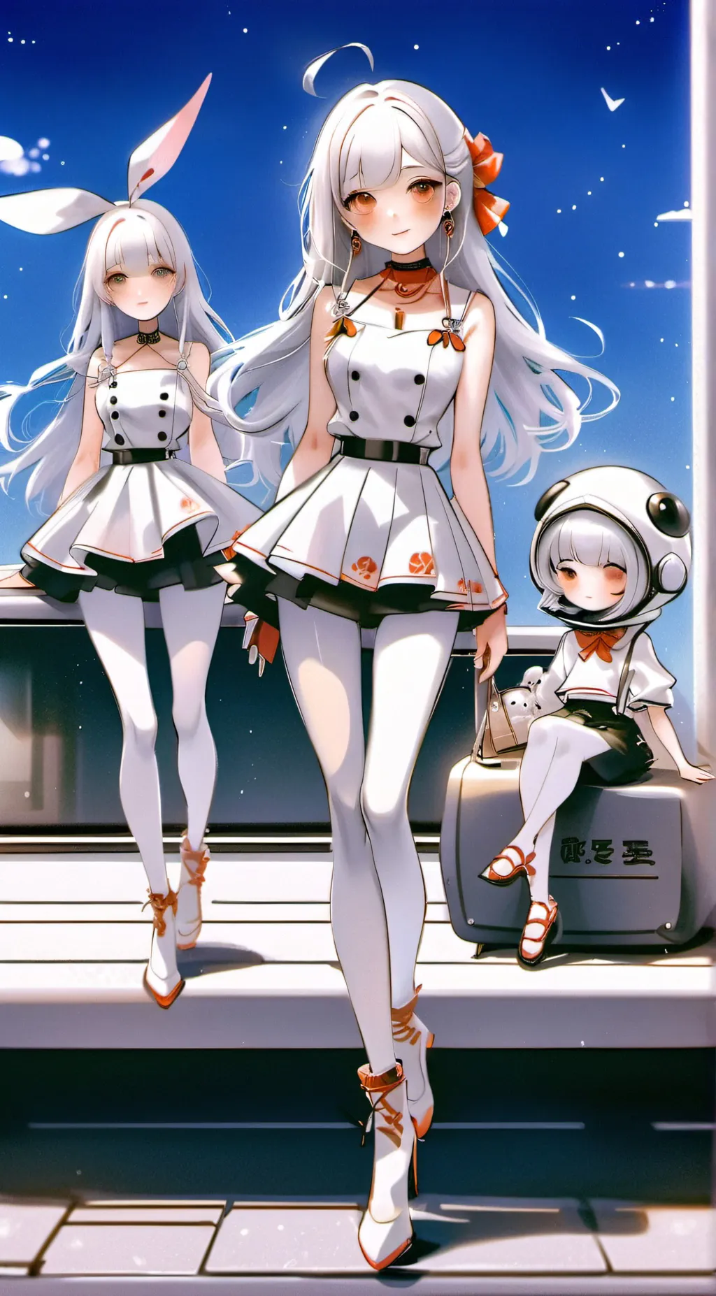 ai character: Amy Alexa emily  background