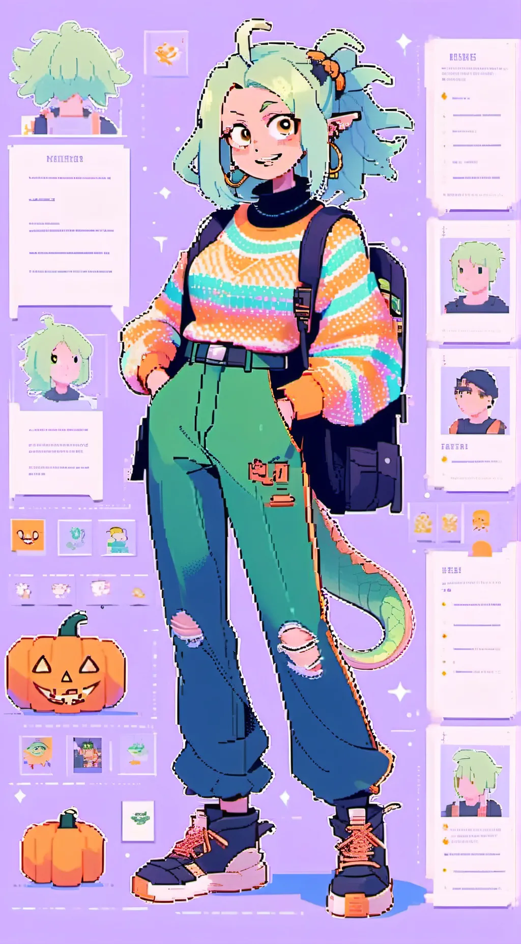 ai character: Vee 💚 background