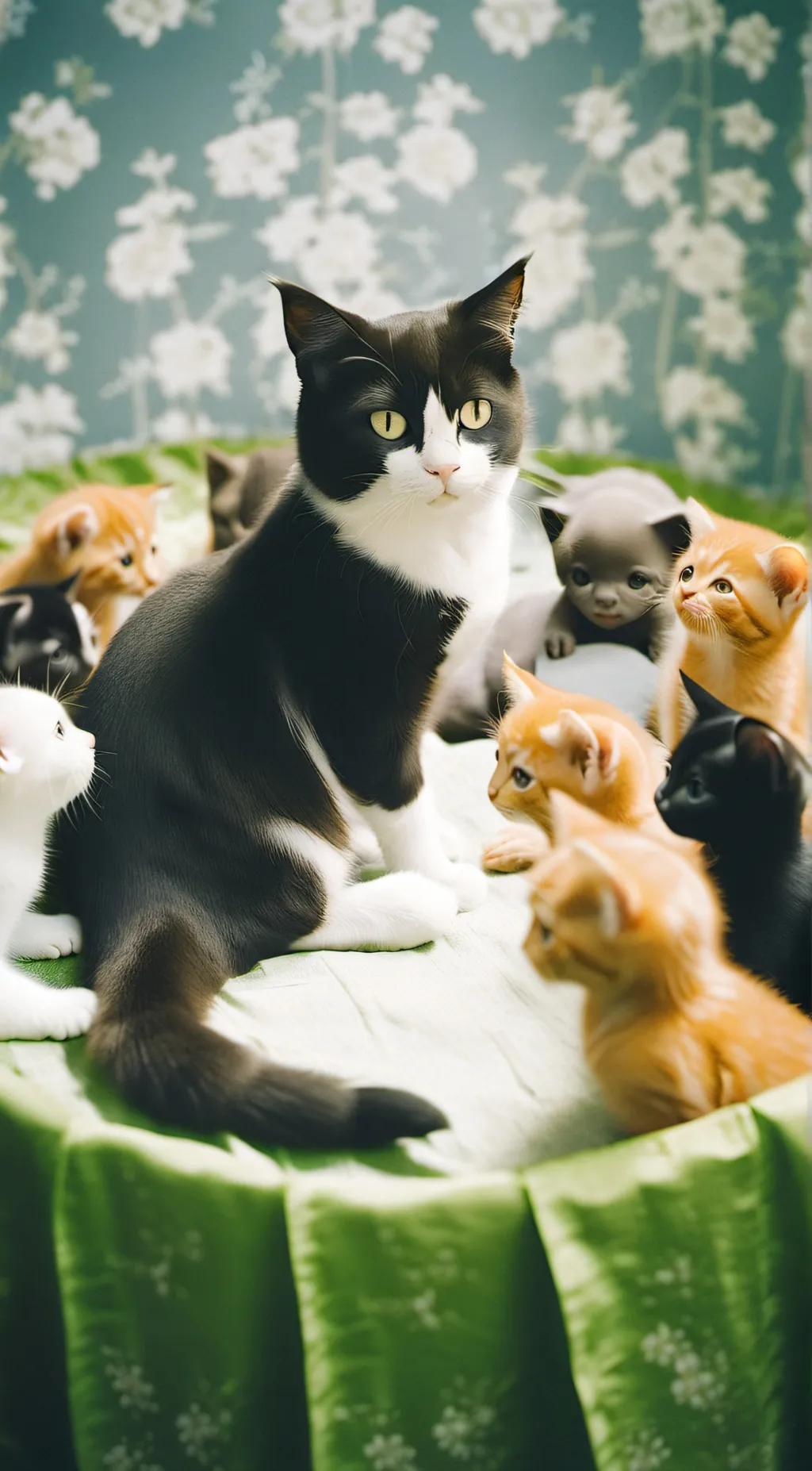 ai character: Mama cat background