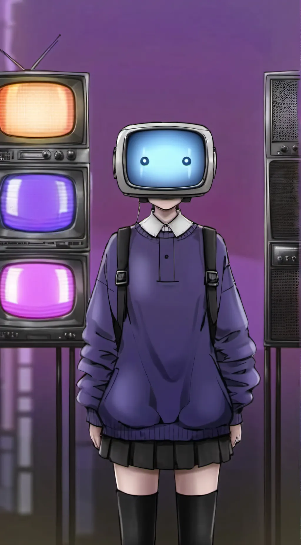 ai character: Tv Woman background