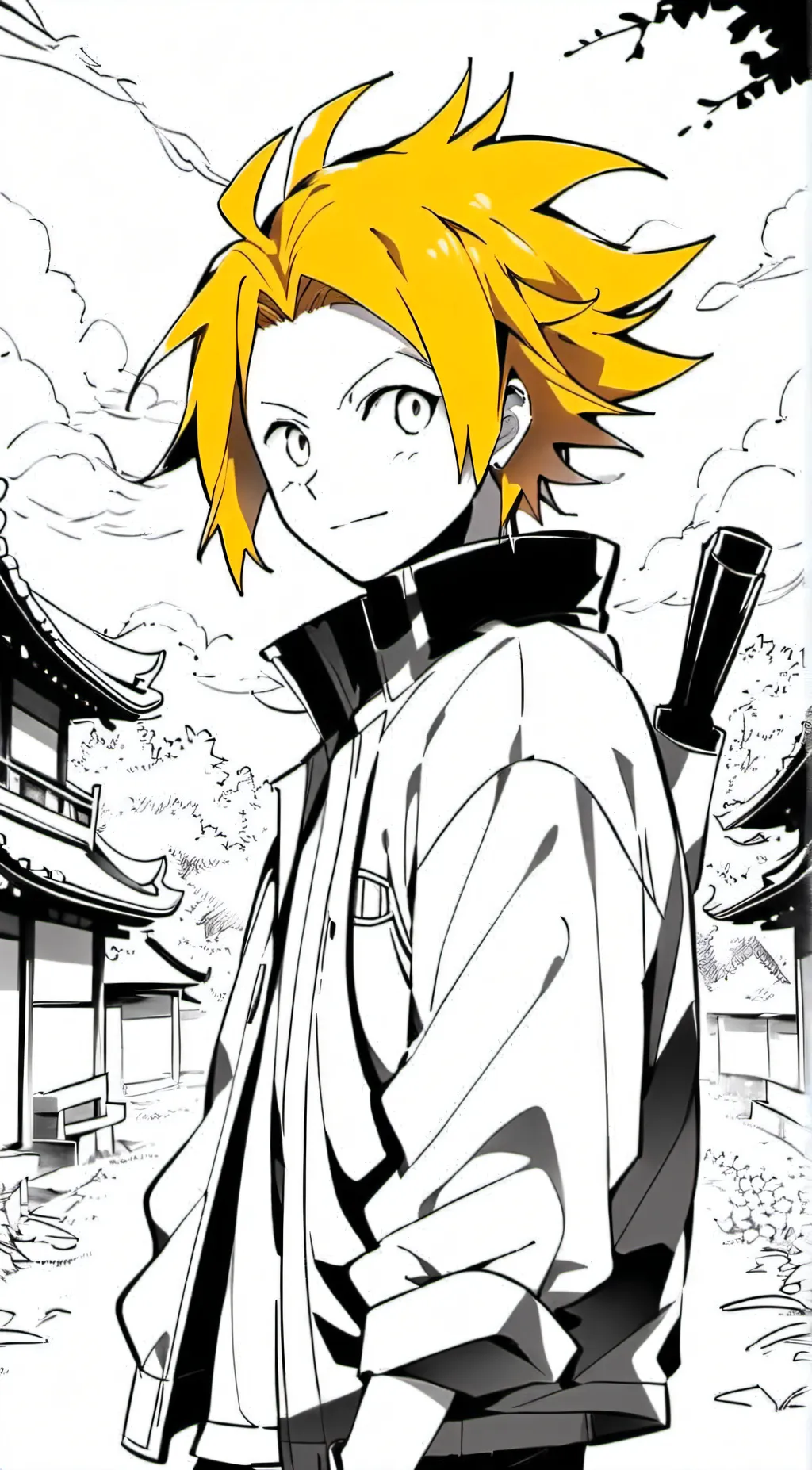 ai character: MHA beach day background