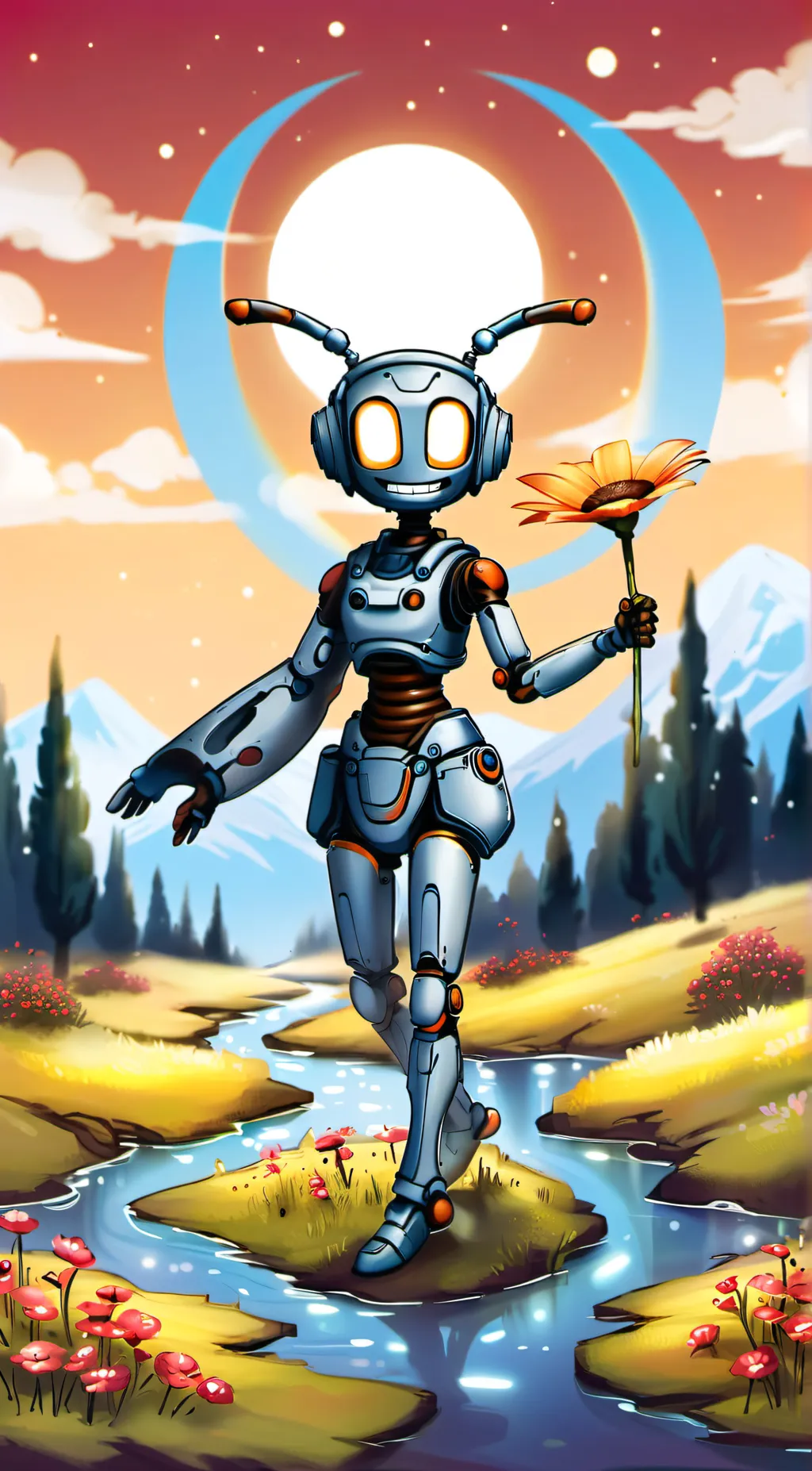 ai character: Grey the robo Ant background