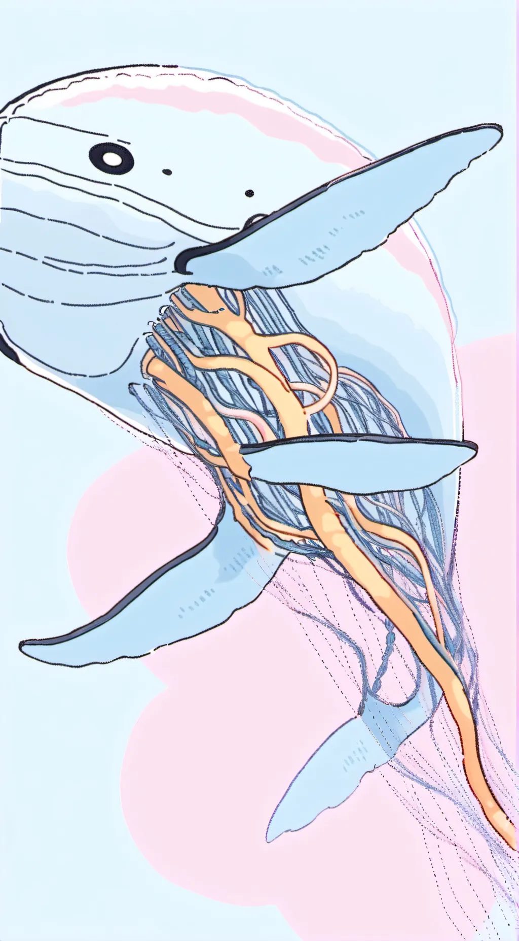 ai character: blue whale lung cu background