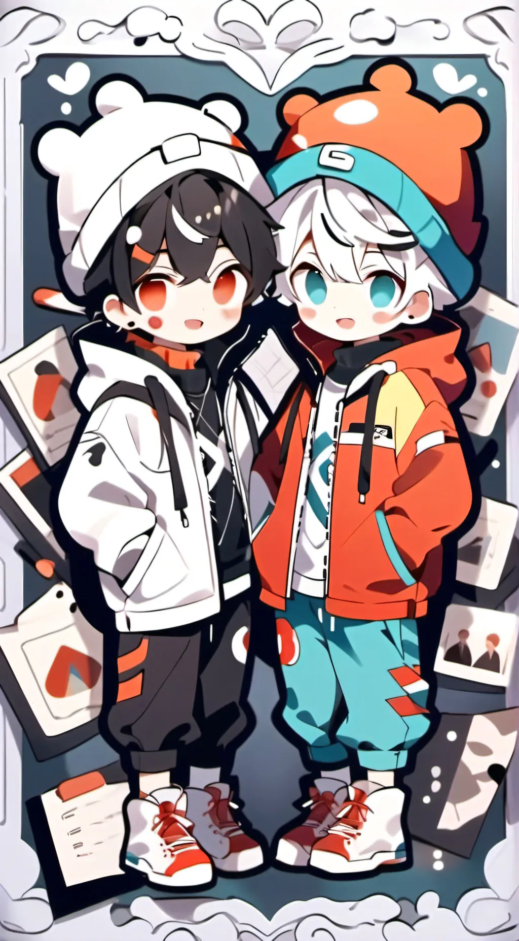 ai character: Brothers together! background