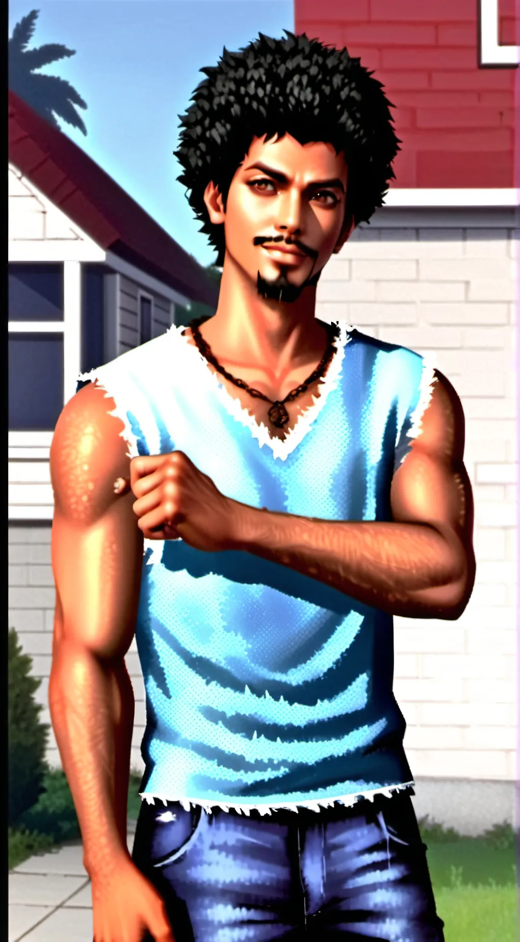 ai character: upsatemine background