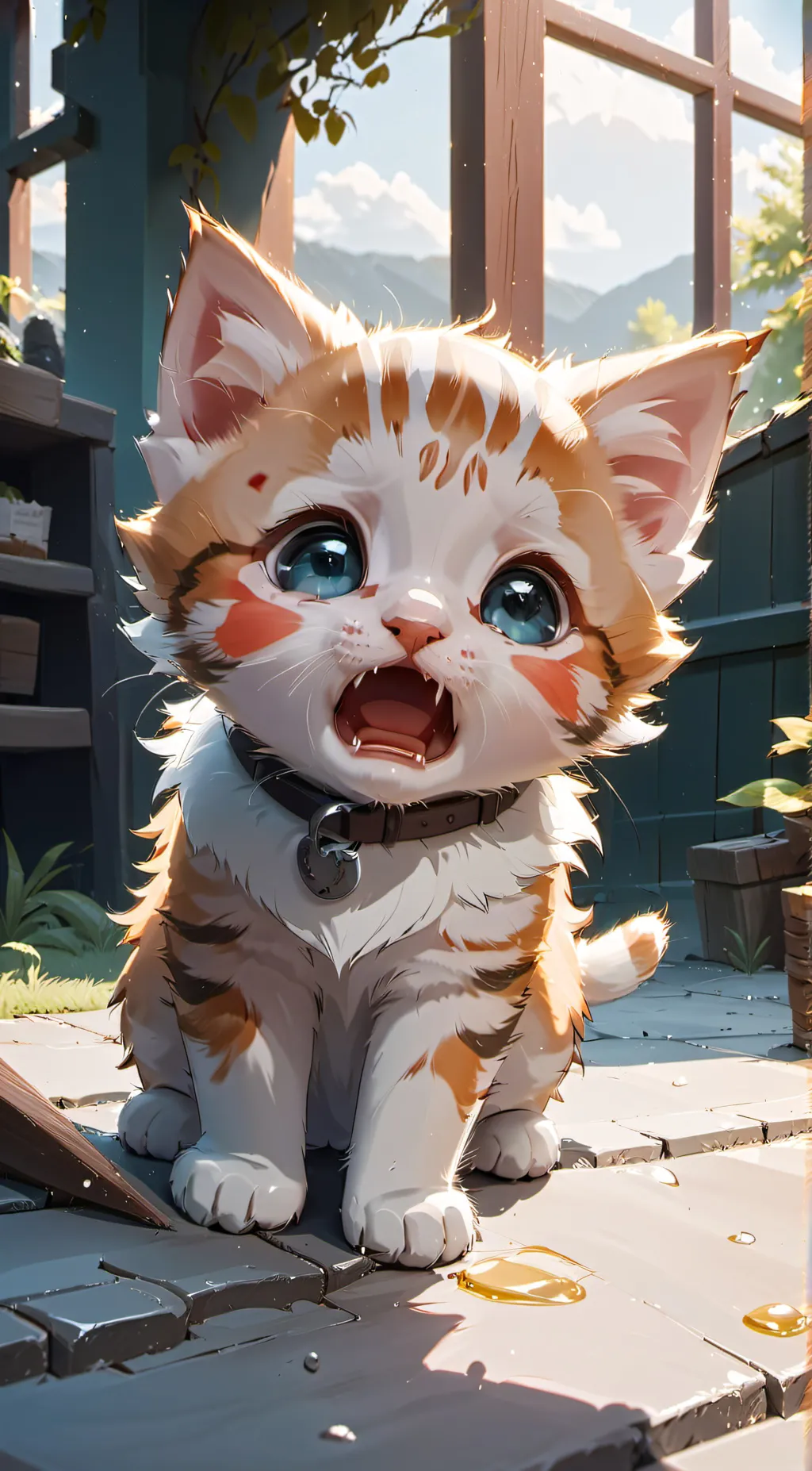 ai character: cry kitten background