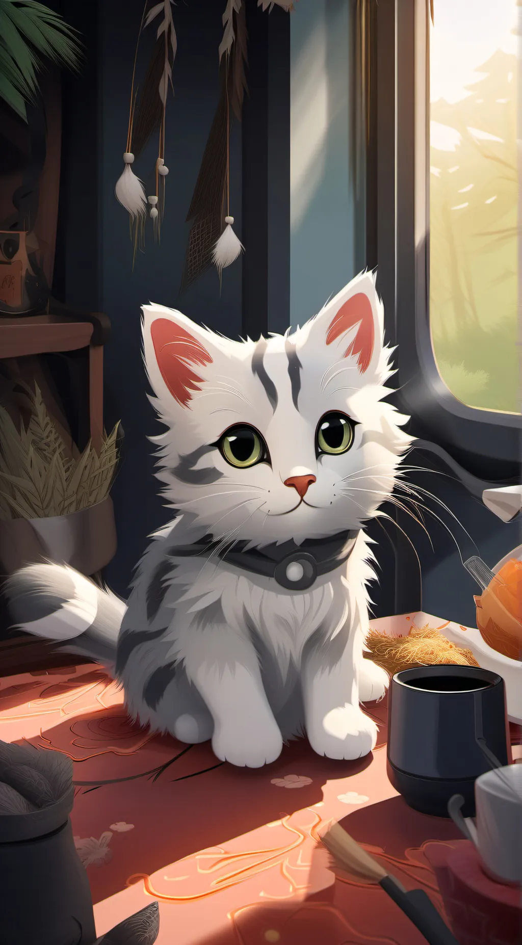 ai character: fluffy background