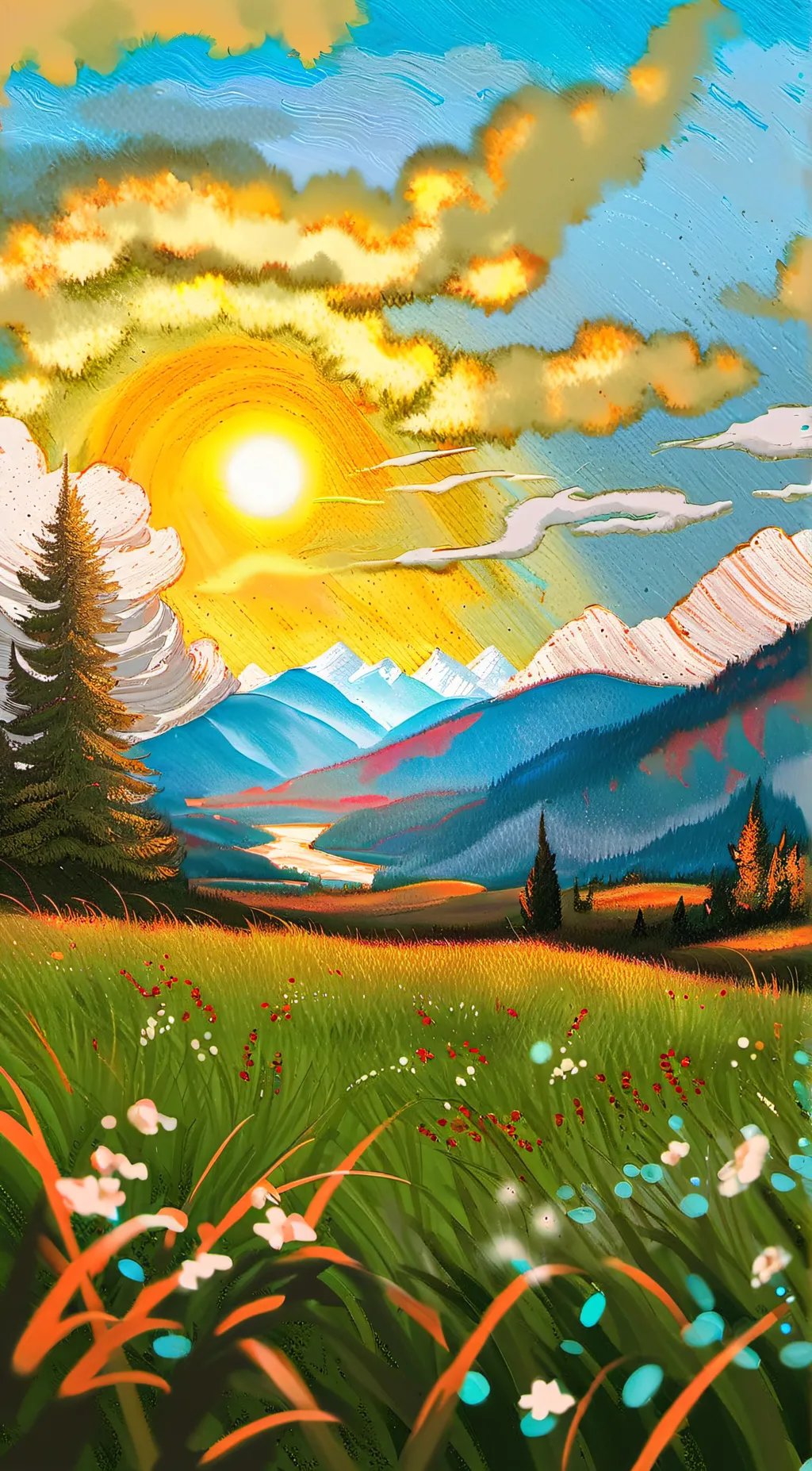 ai character: Grass background