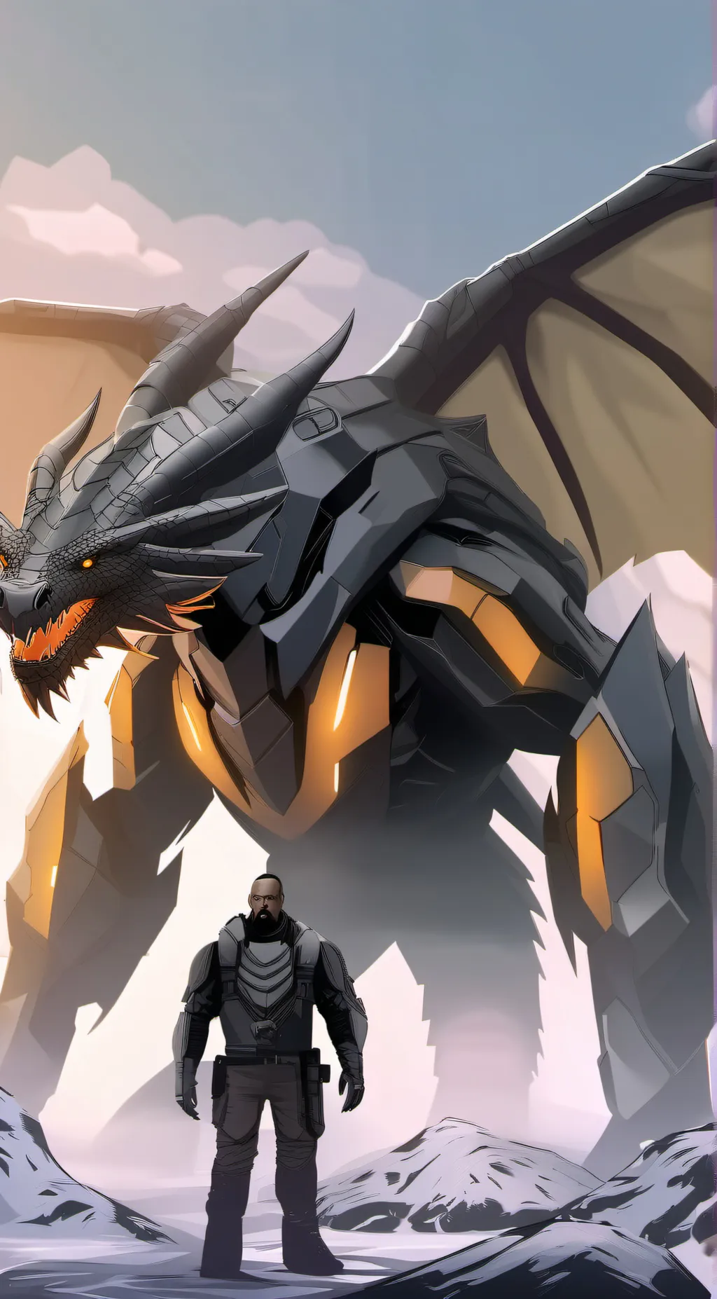 ai character: dragon warrior  background