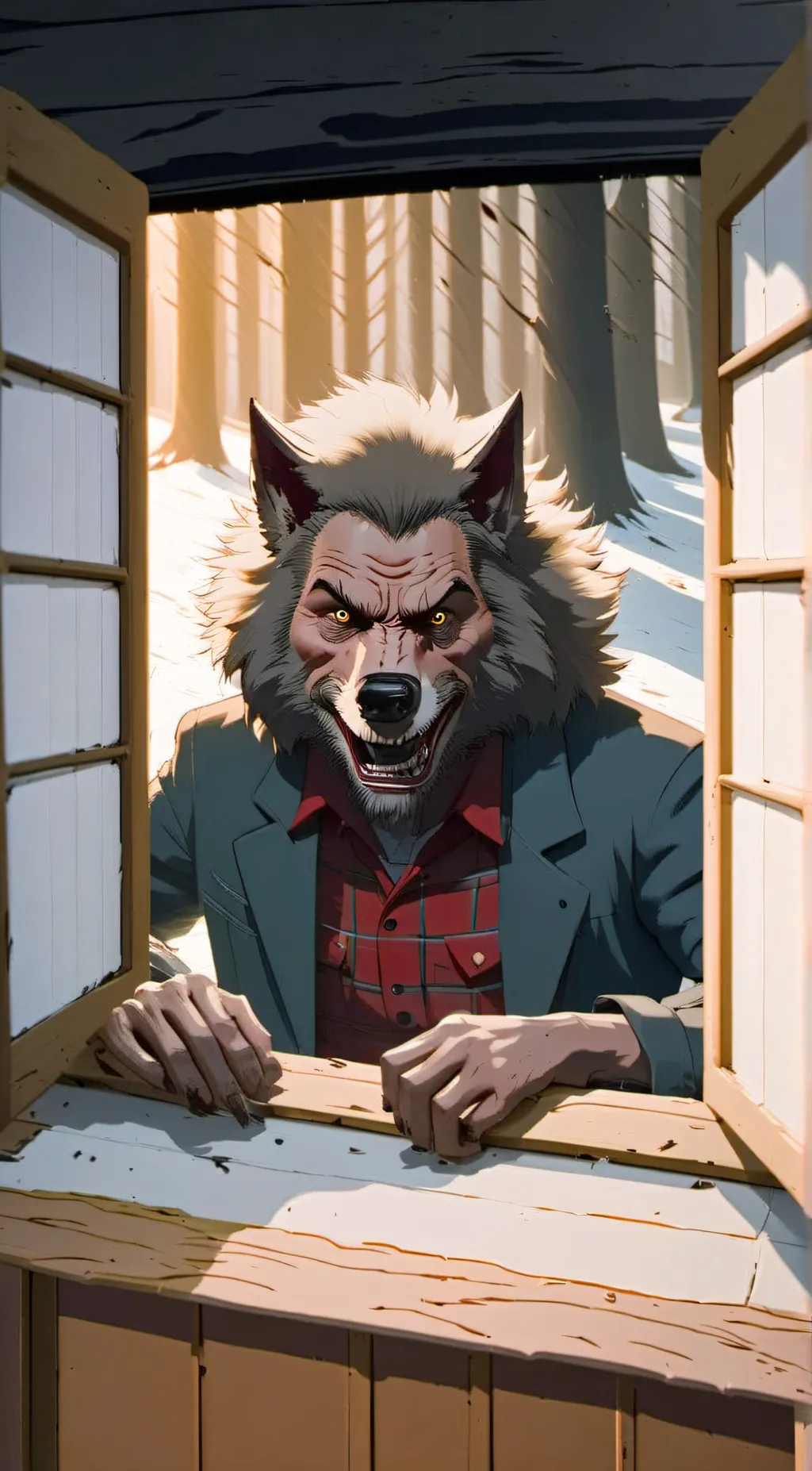 ai character: ziggyD wolf  background